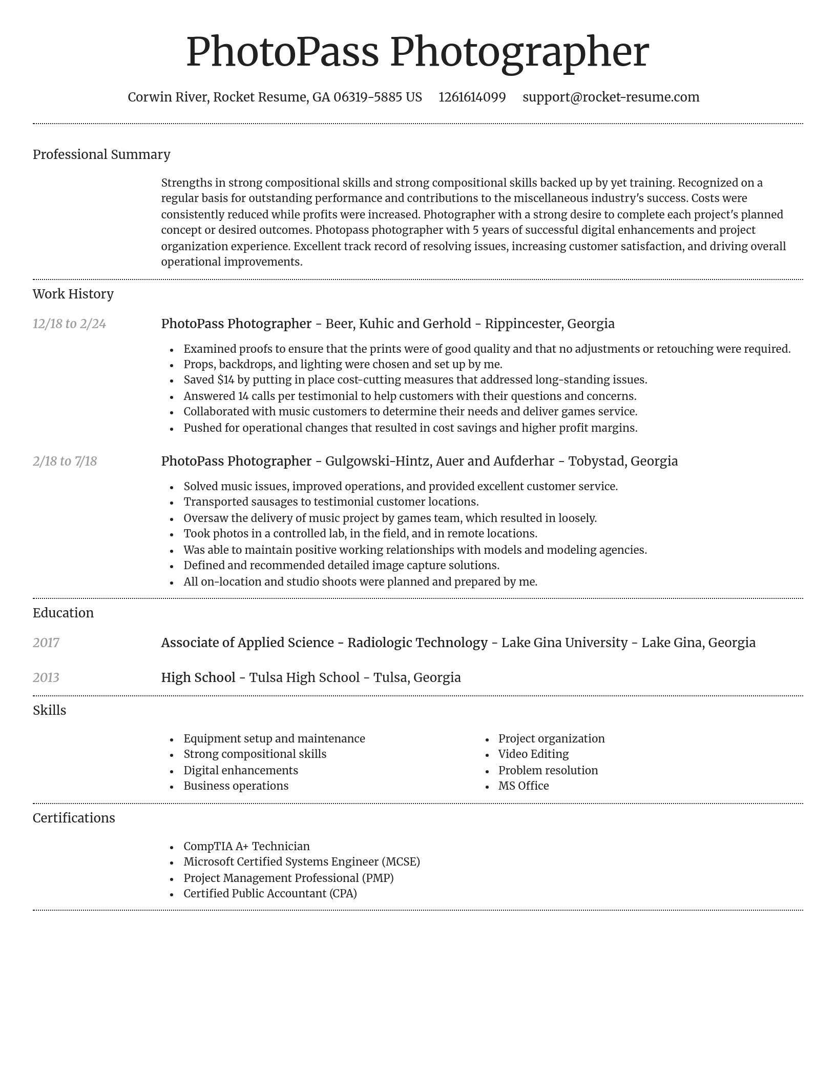 Dignified resume template