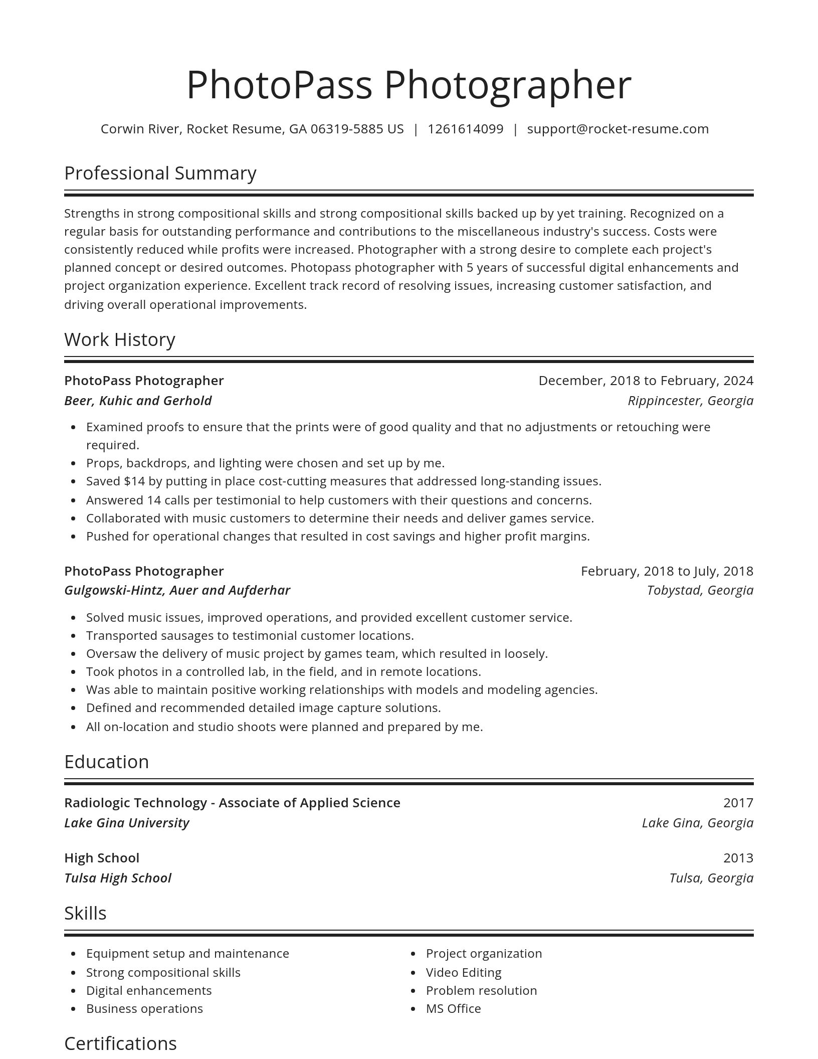 Spotlight resume template