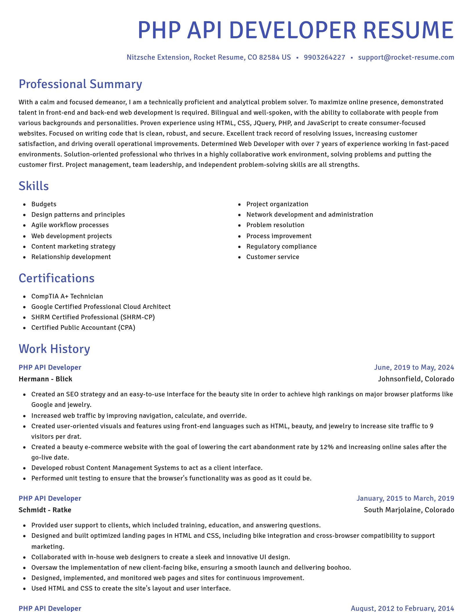 Novel resume template