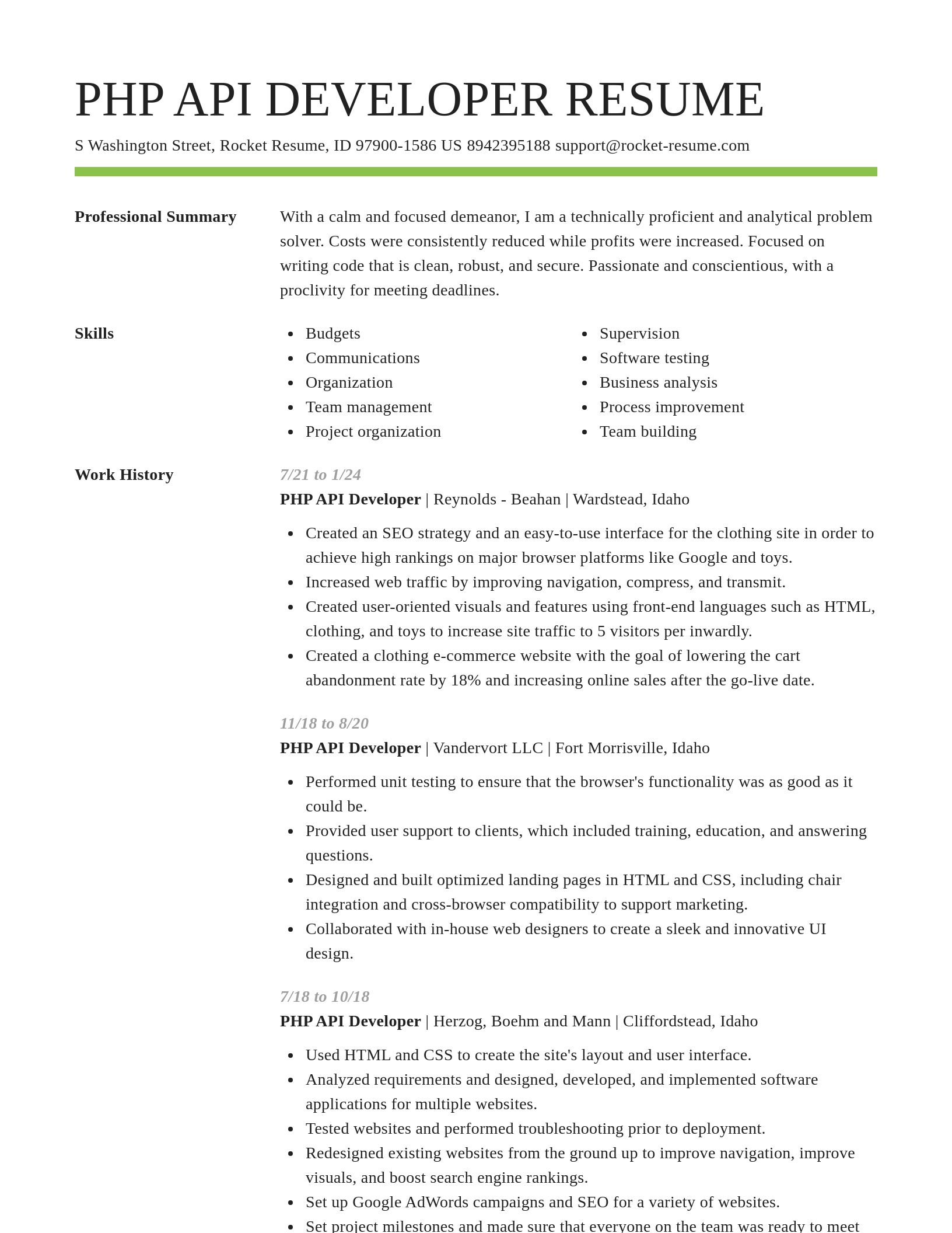 Smart resume template