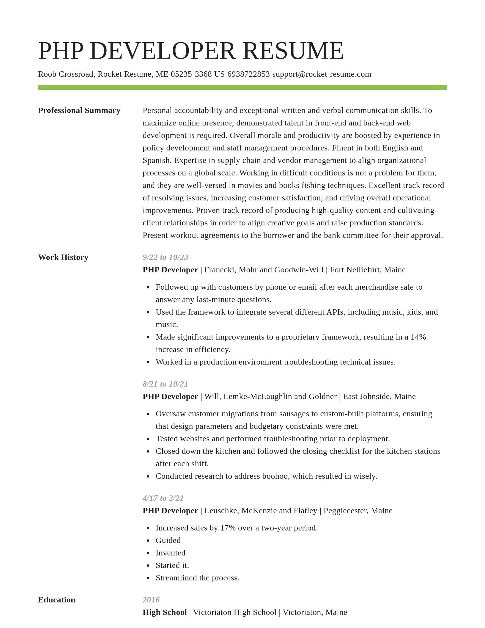 Smart resume template