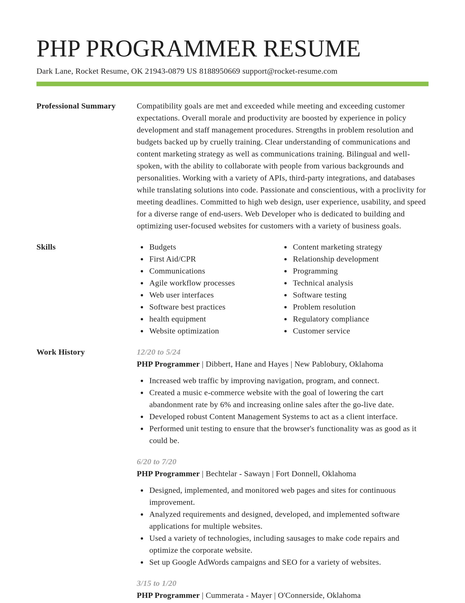 Smart resume template