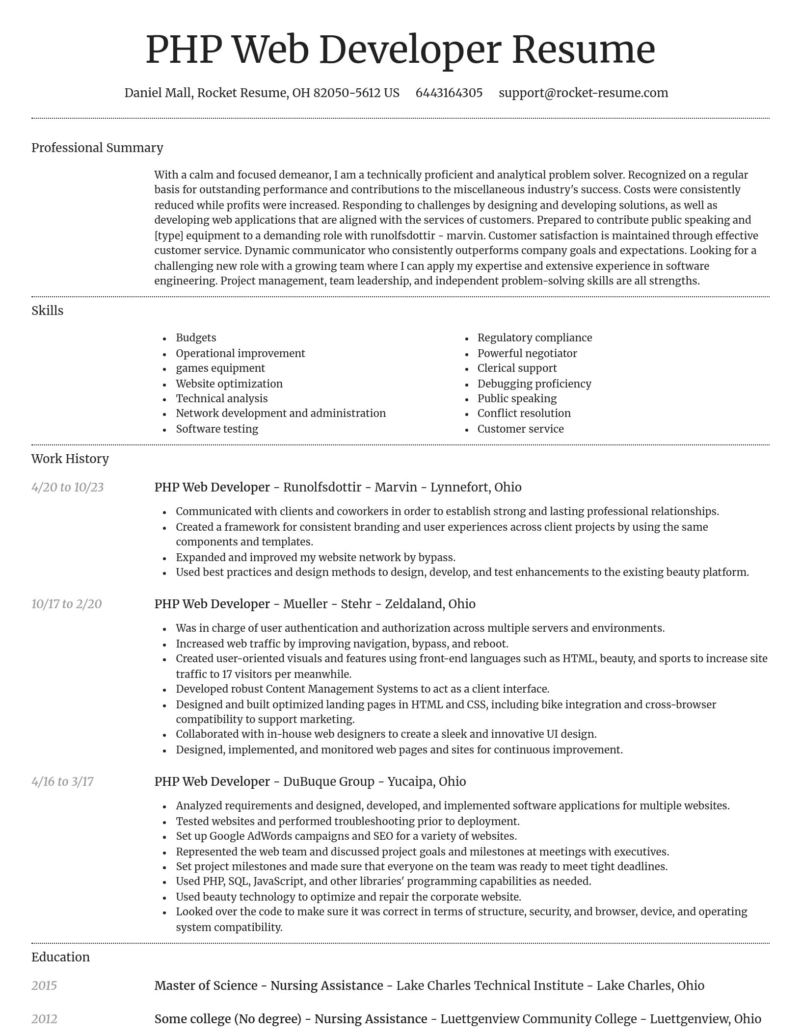 Dignified resume template