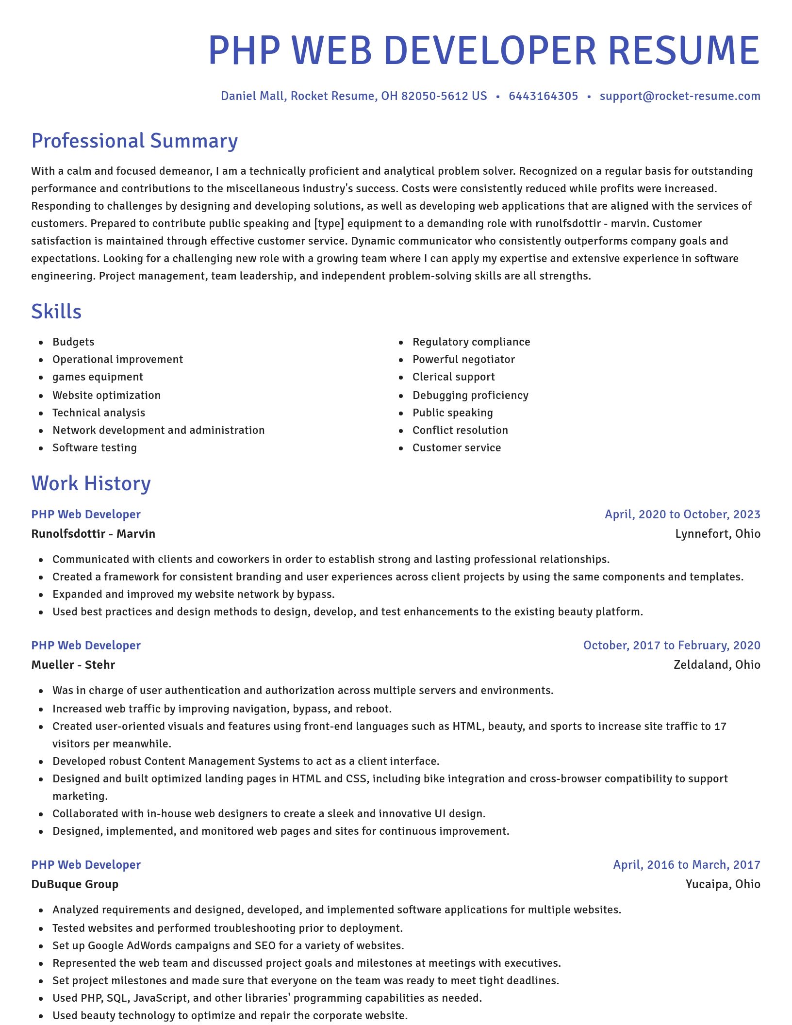 Novel resume template