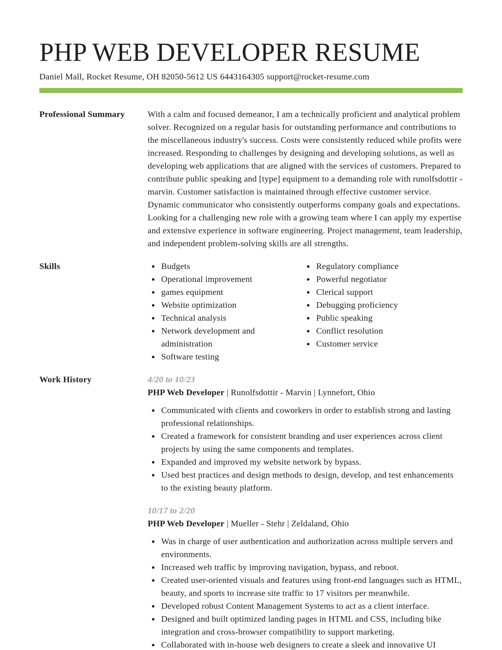 Smart resume template