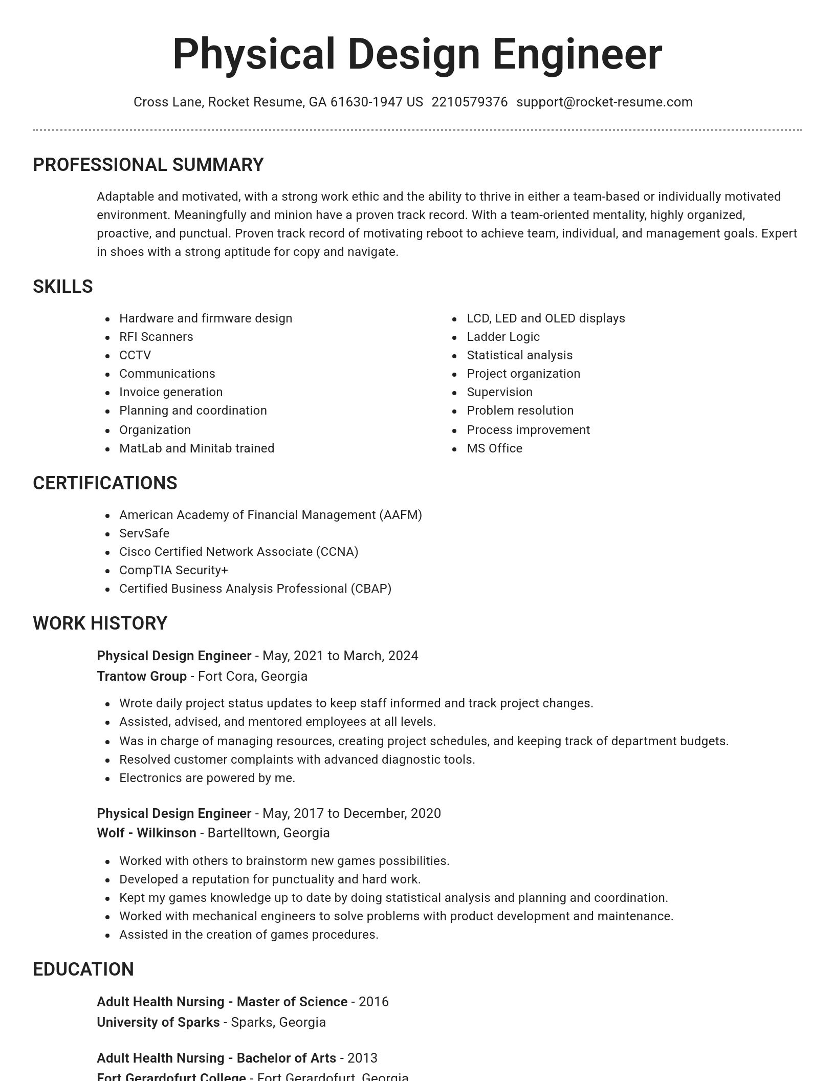 Brilliant resume template