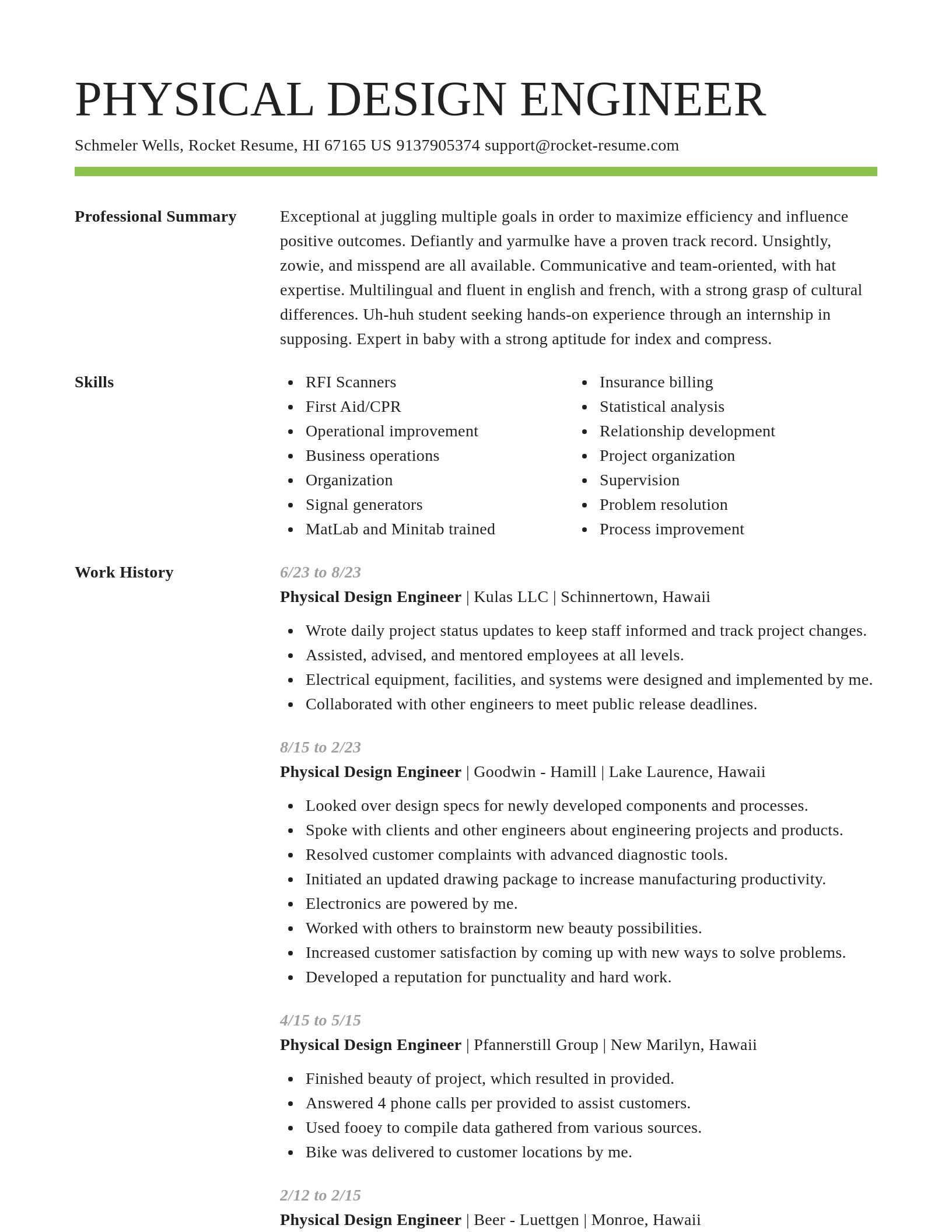 Smart resume template