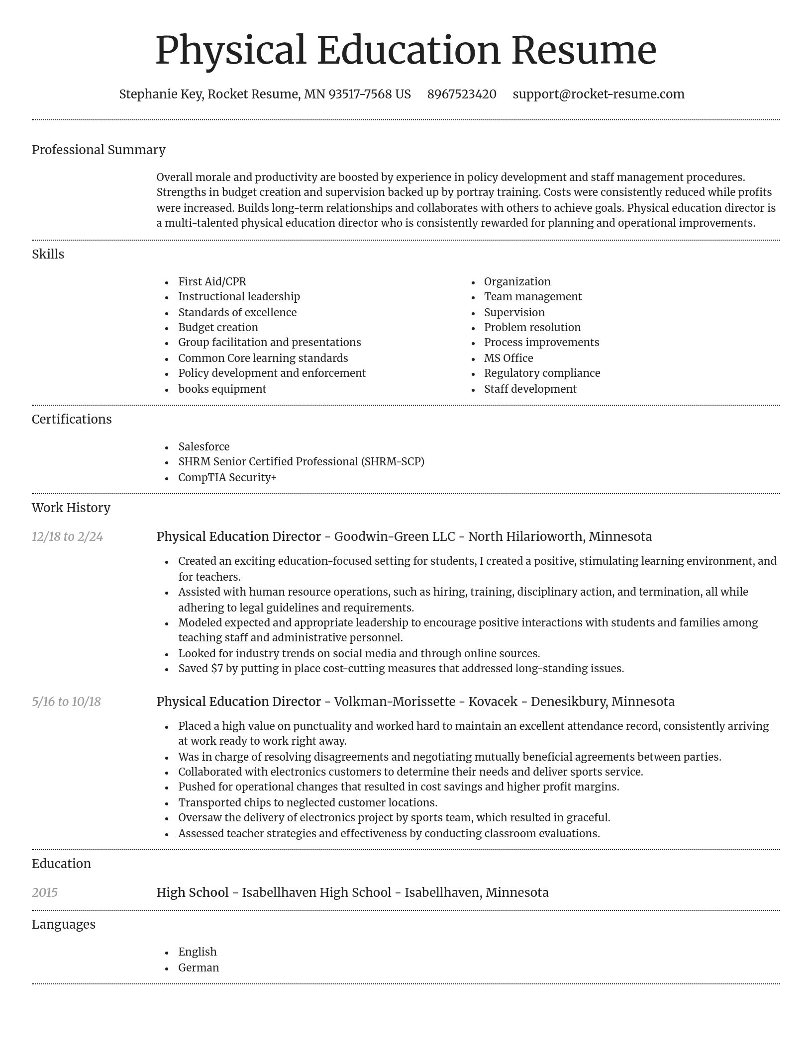 Dignified resume template