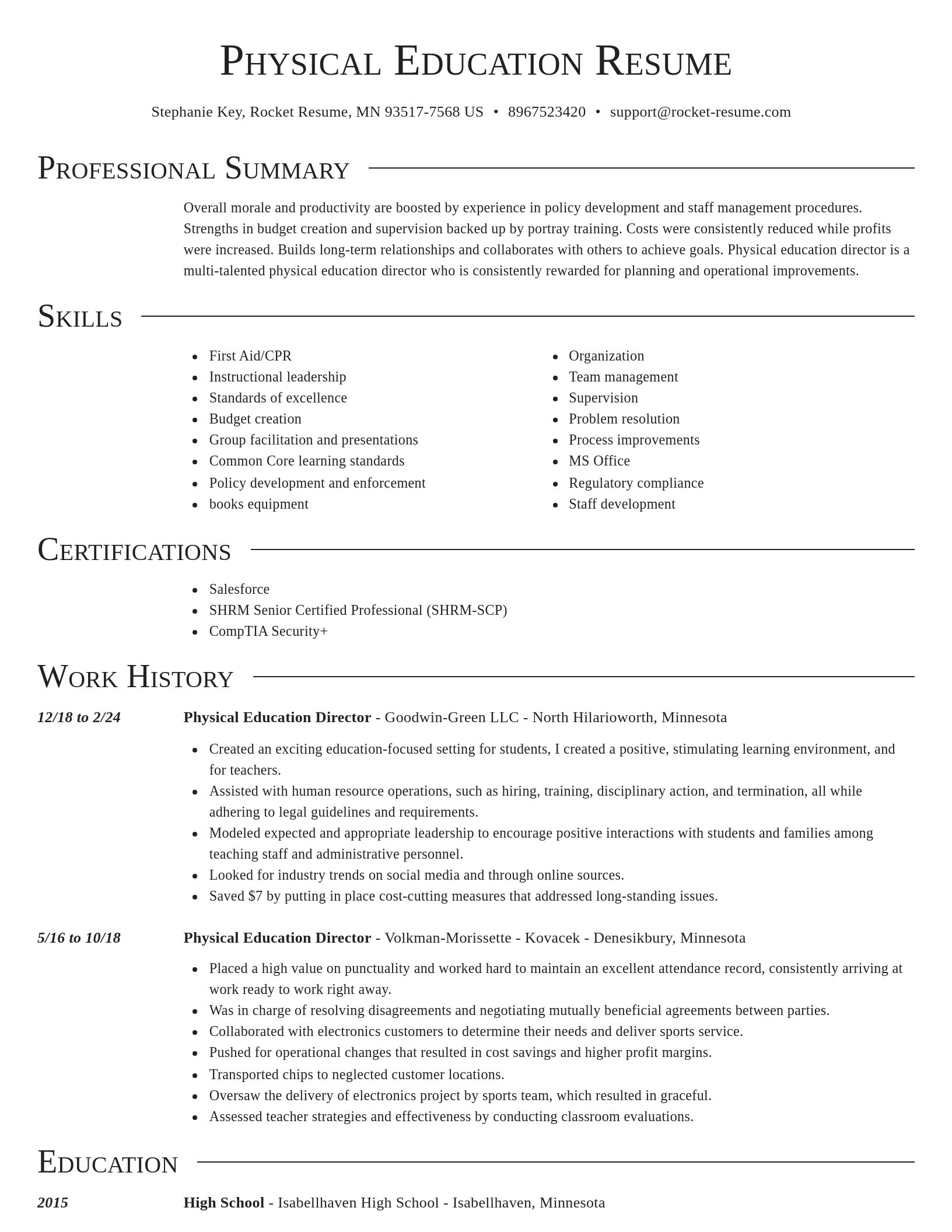 Director resume template