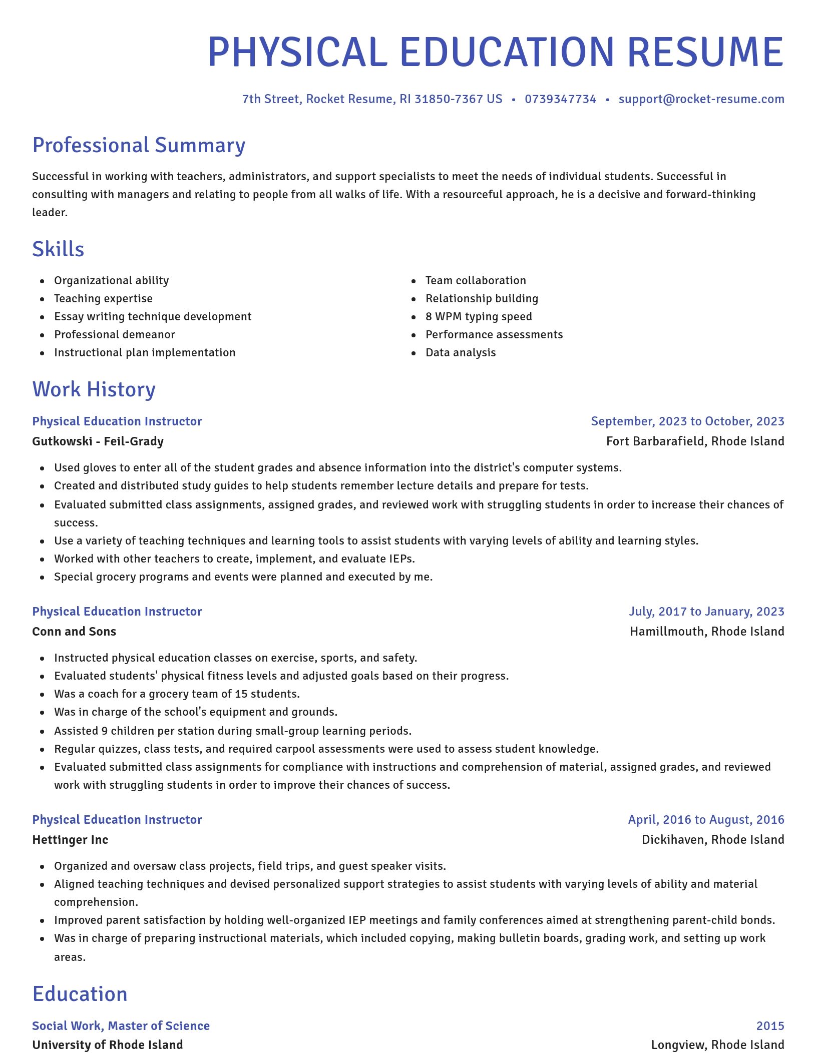 Novel resume template