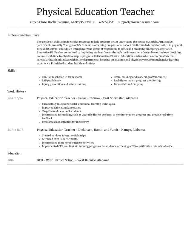 Dignified resume template