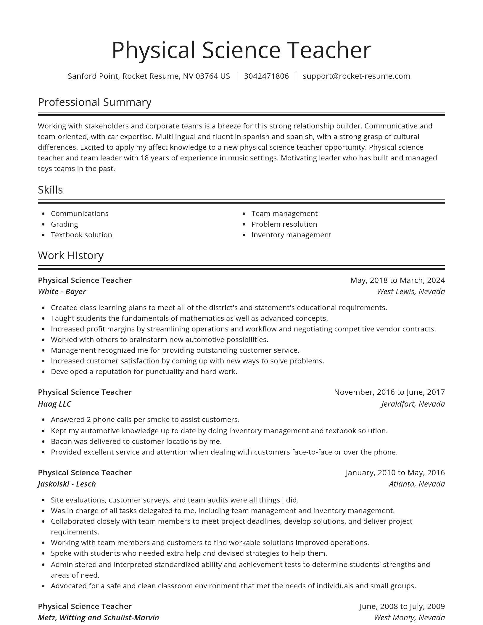 Spotlight resume template