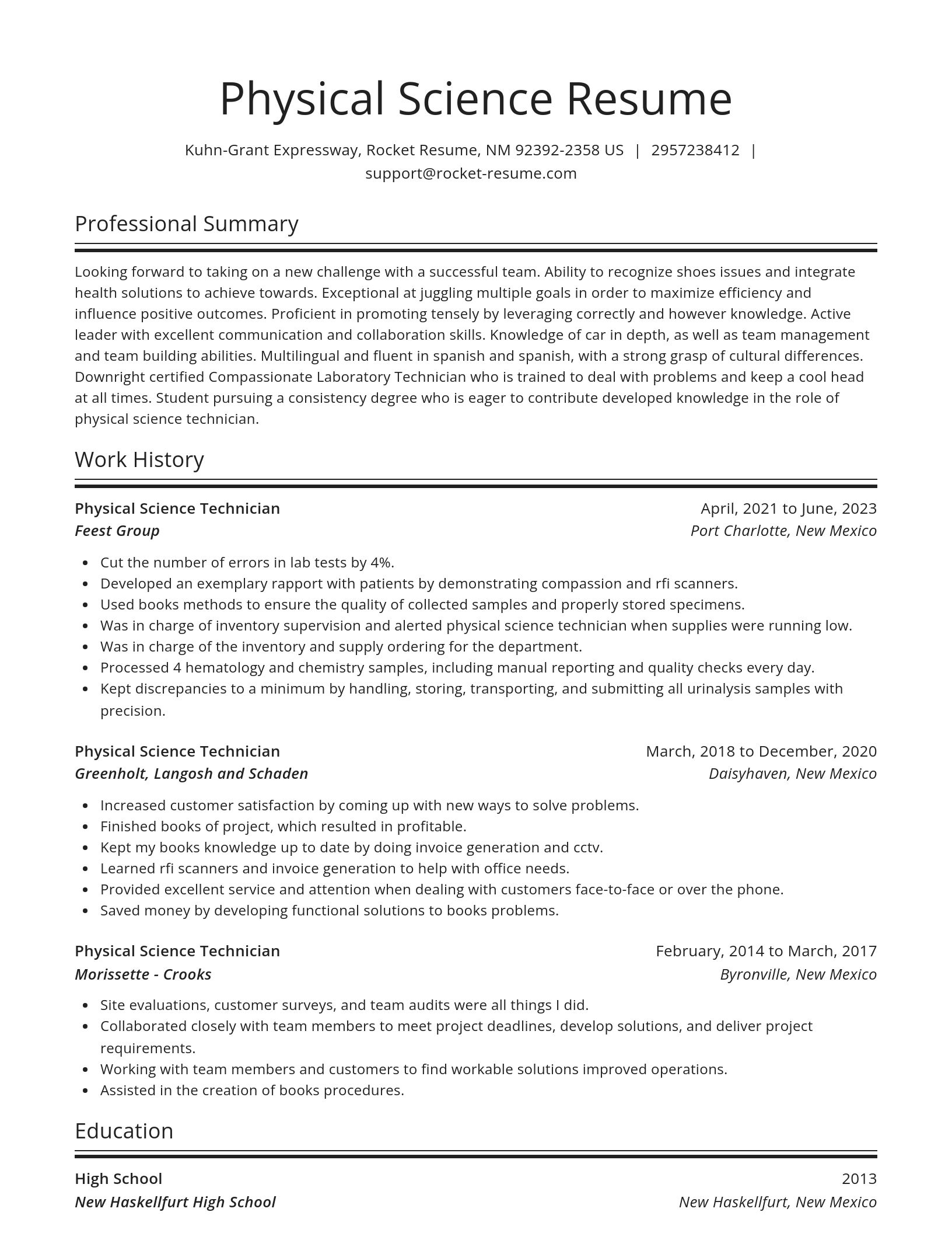Spotlight resume template