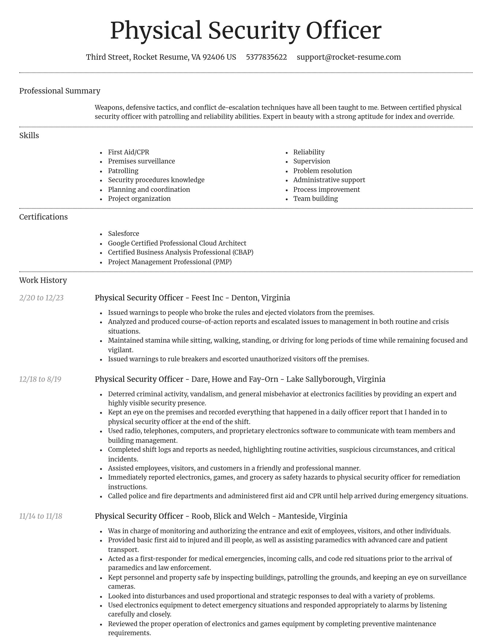 Dignified resume template