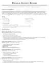 Physical Security Specialist resume template