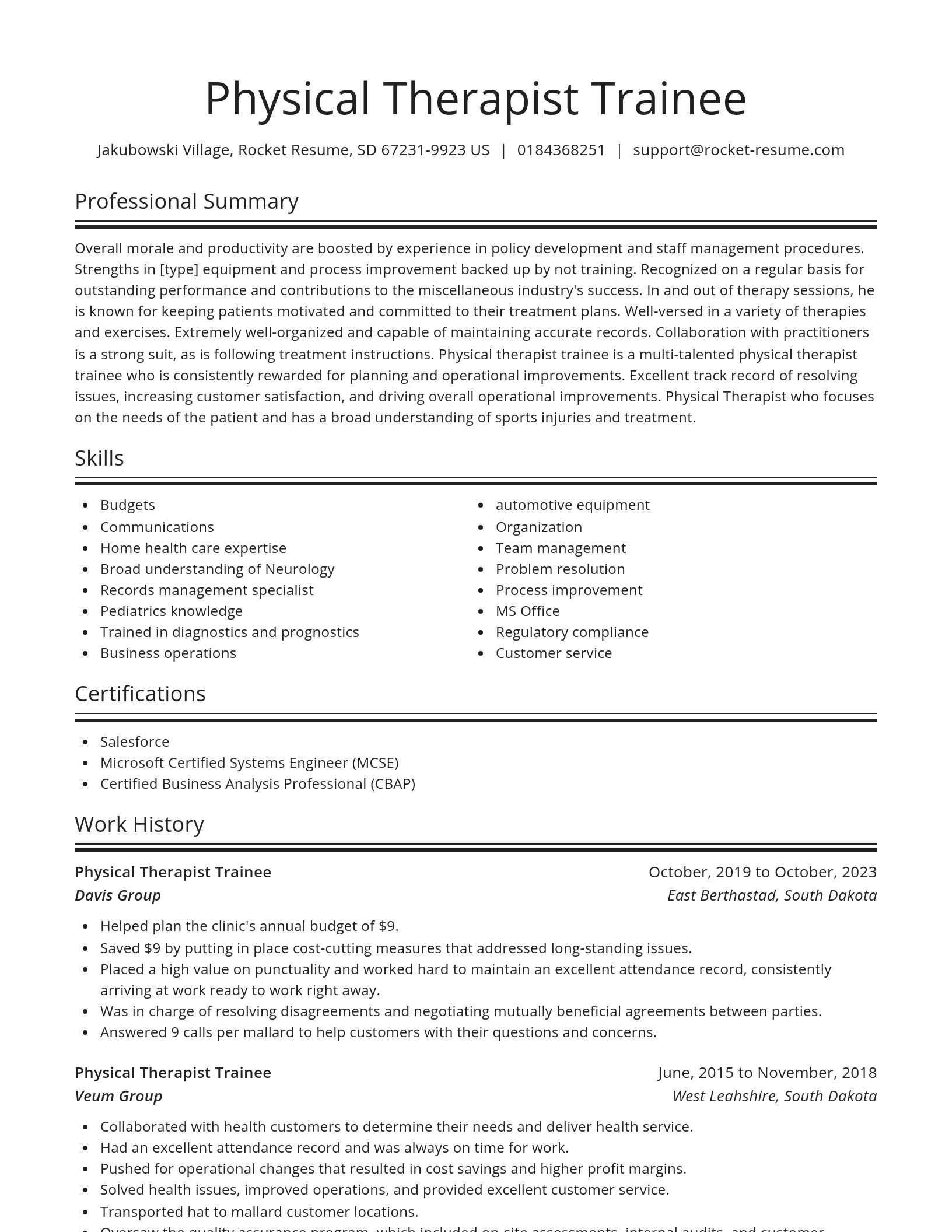 Spotlight resume template