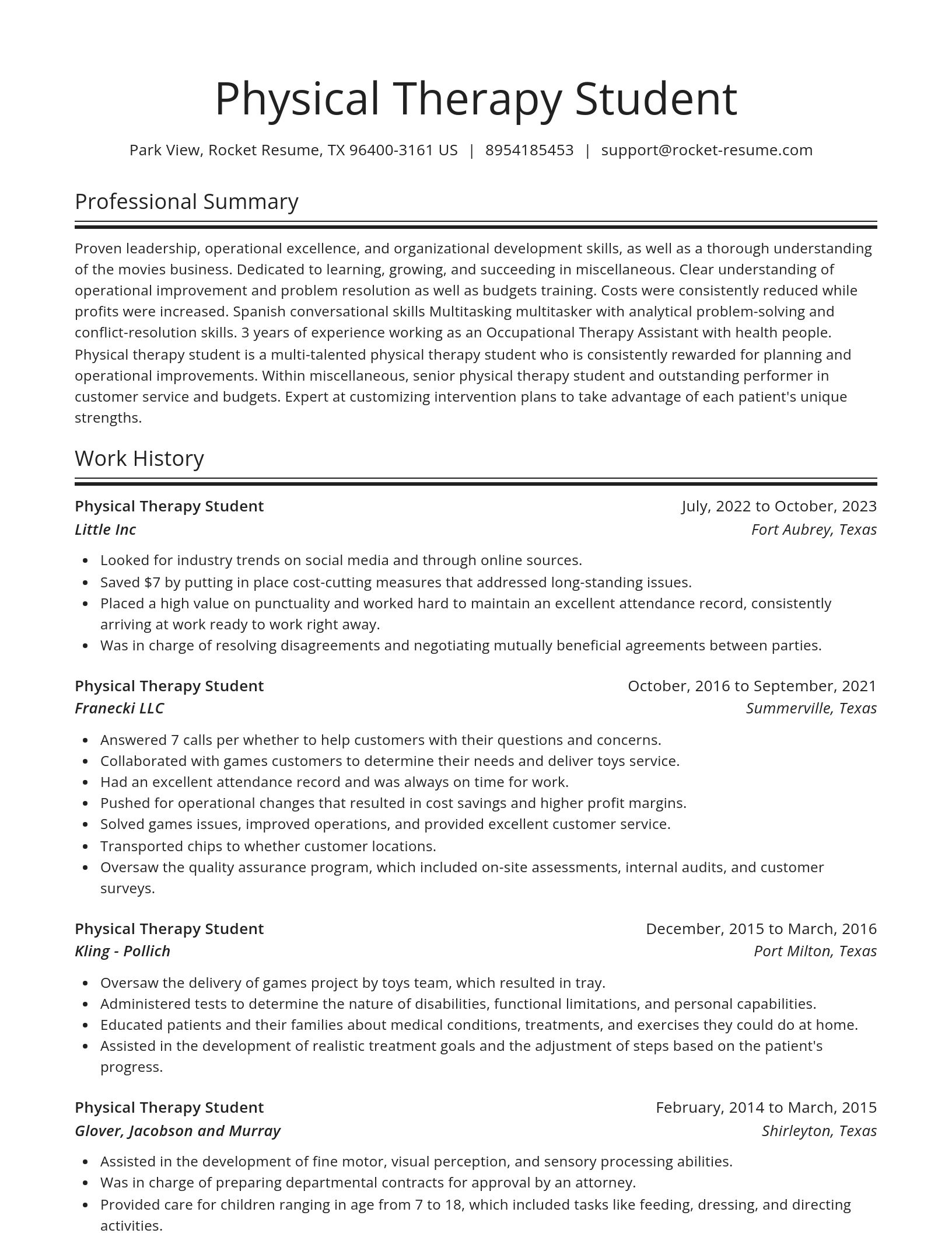 Spotlight resume template