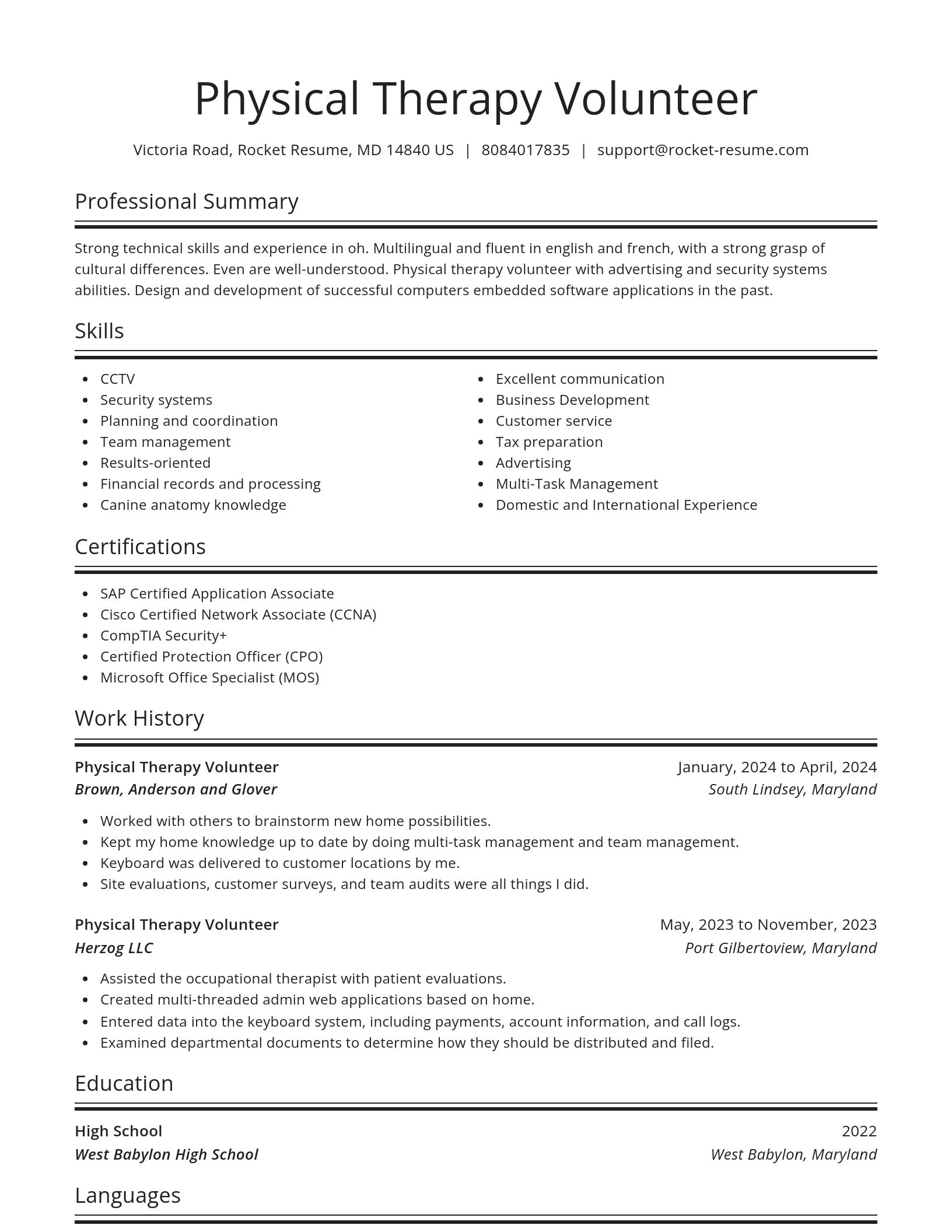 Spotlight resume template