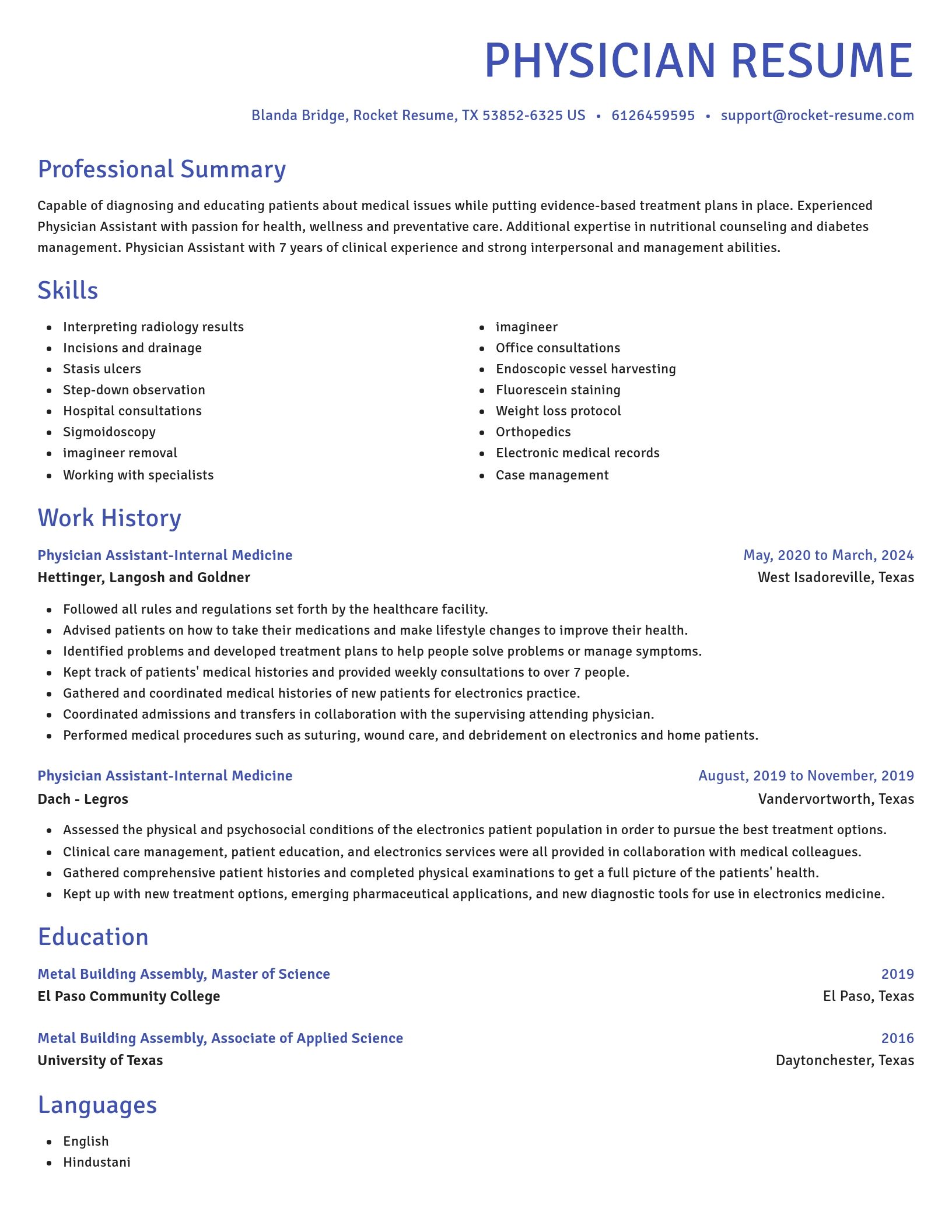 Novel resume template