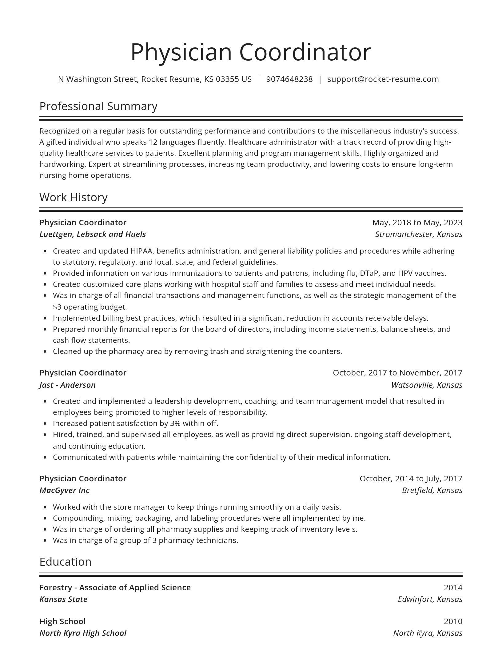 Spotlight resume template