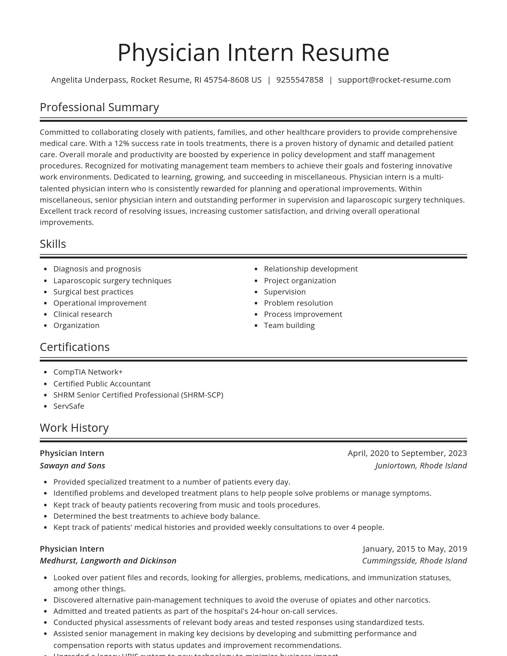Spotlight resume template