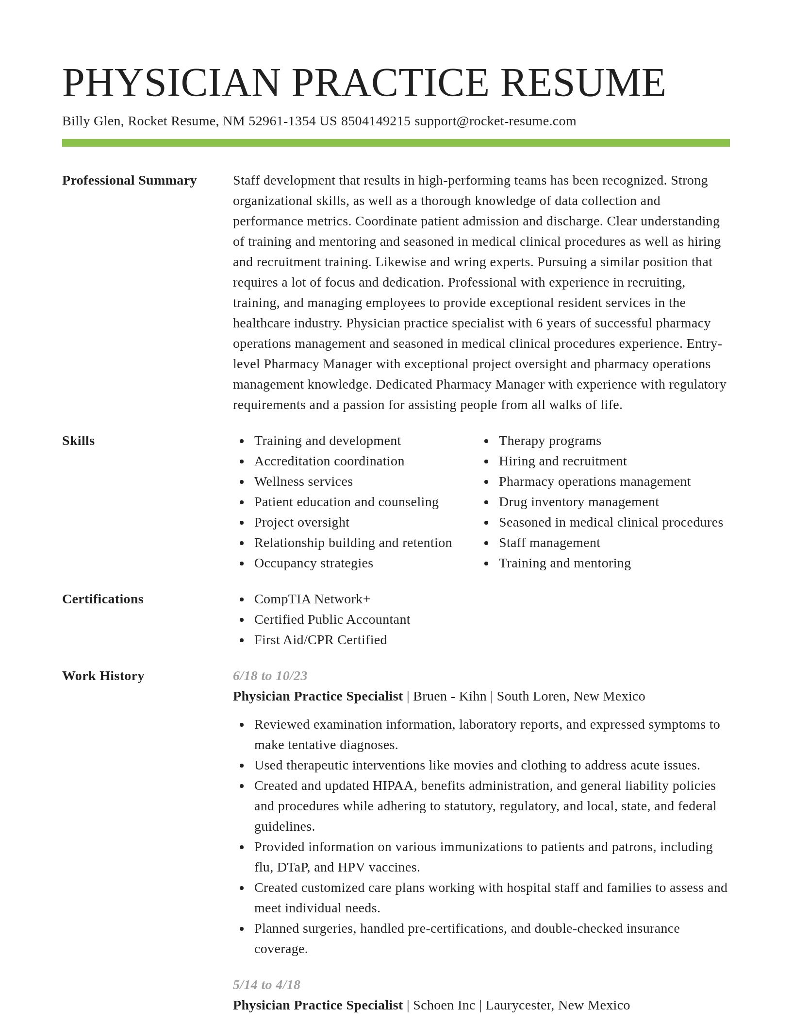 Smart resume template
