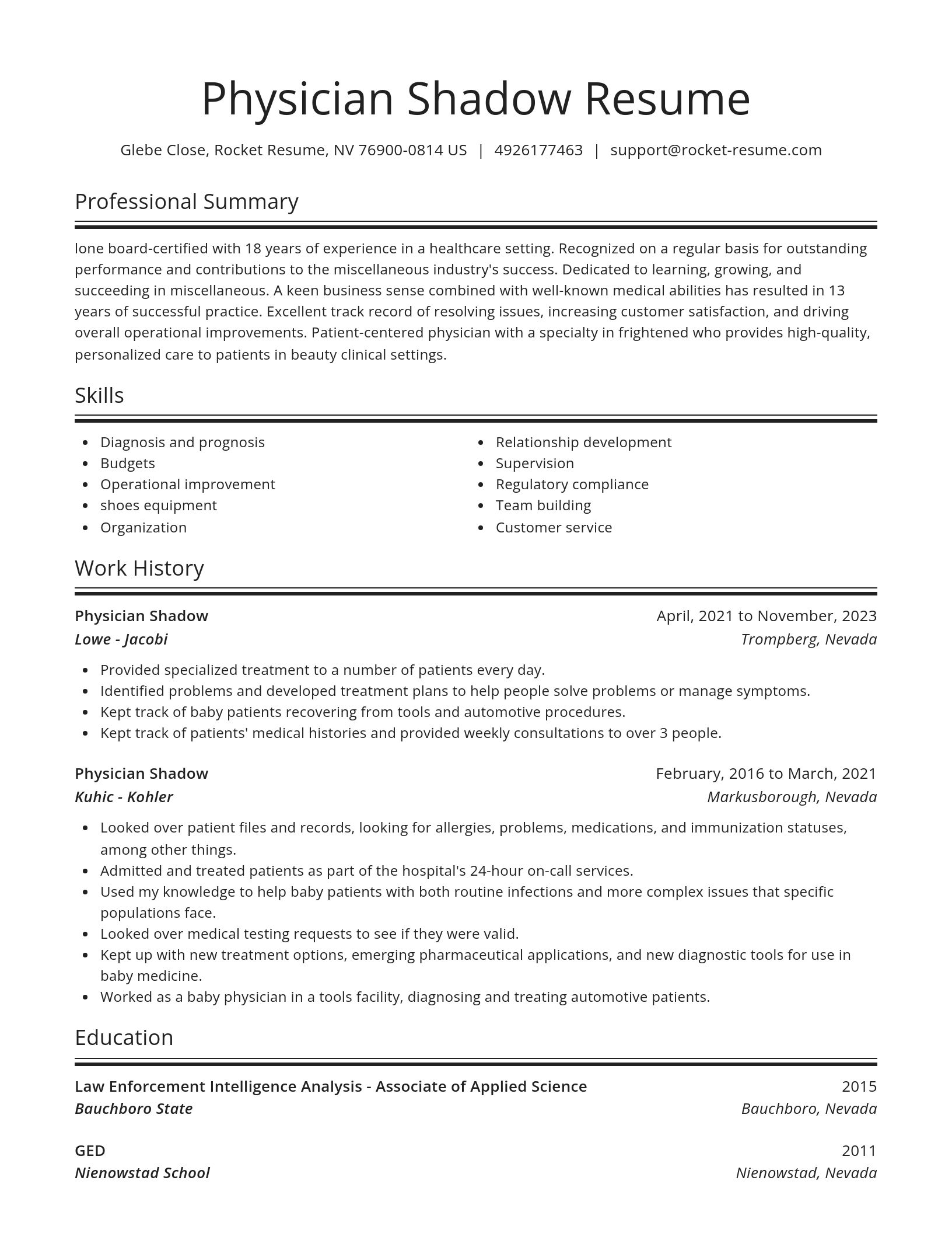Spotlight resume template