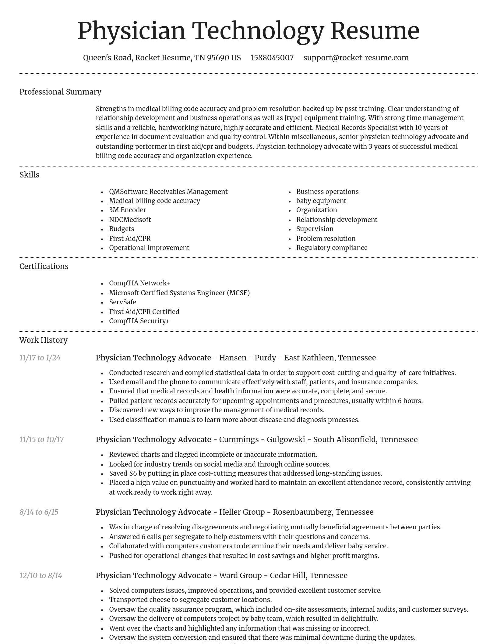 Dignified resume template