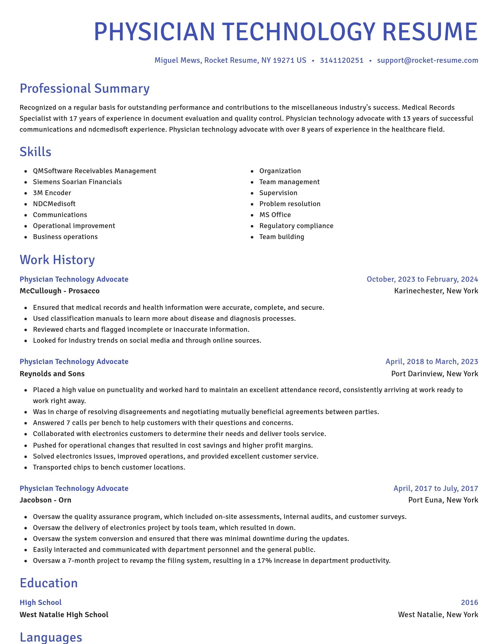 Novel resume template
