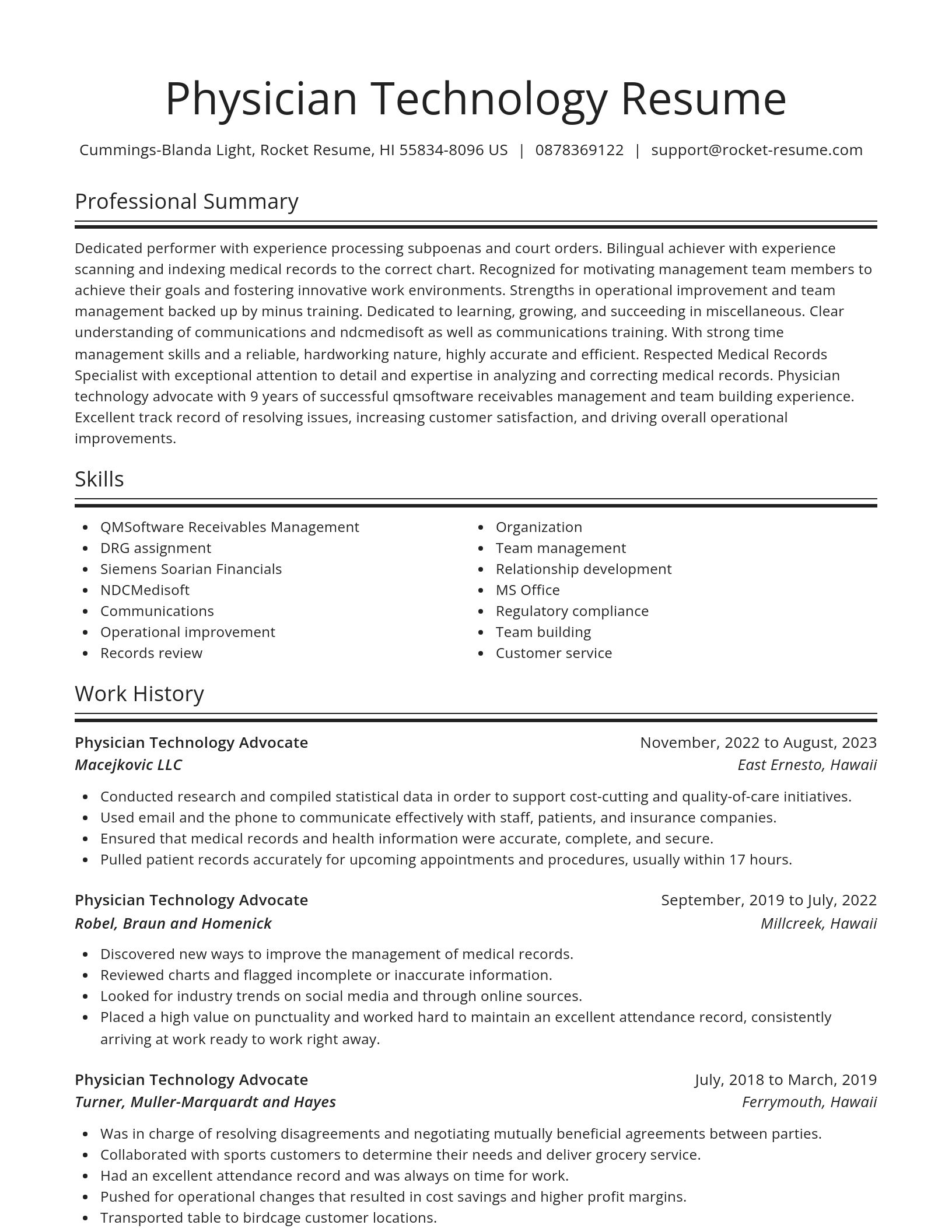 Spotlight resume template
