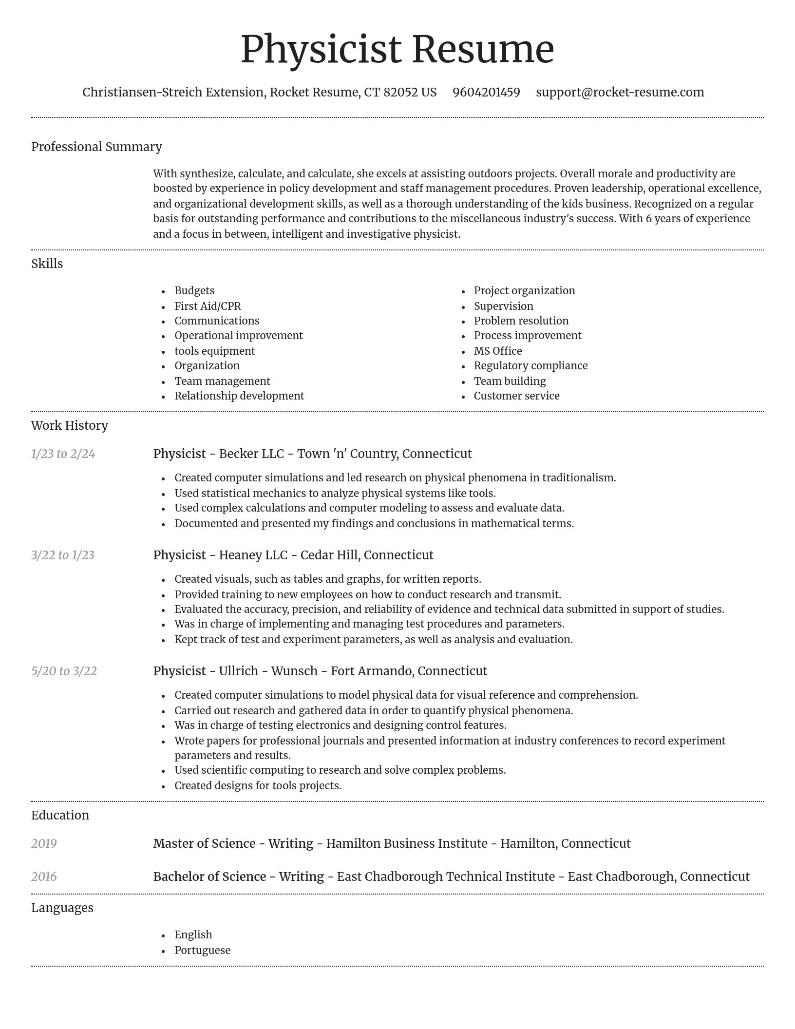 Dignified resume template