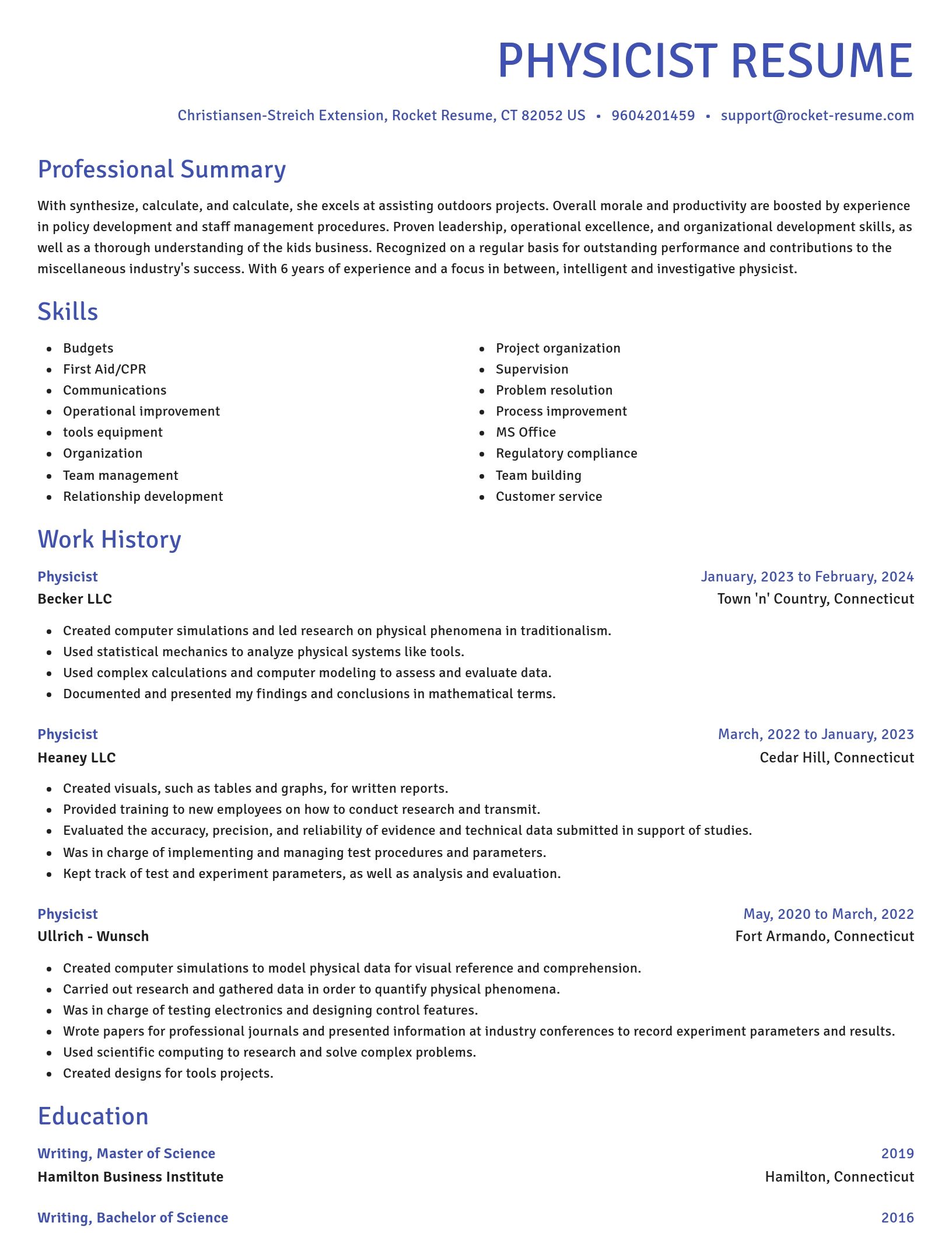 Novel resume template