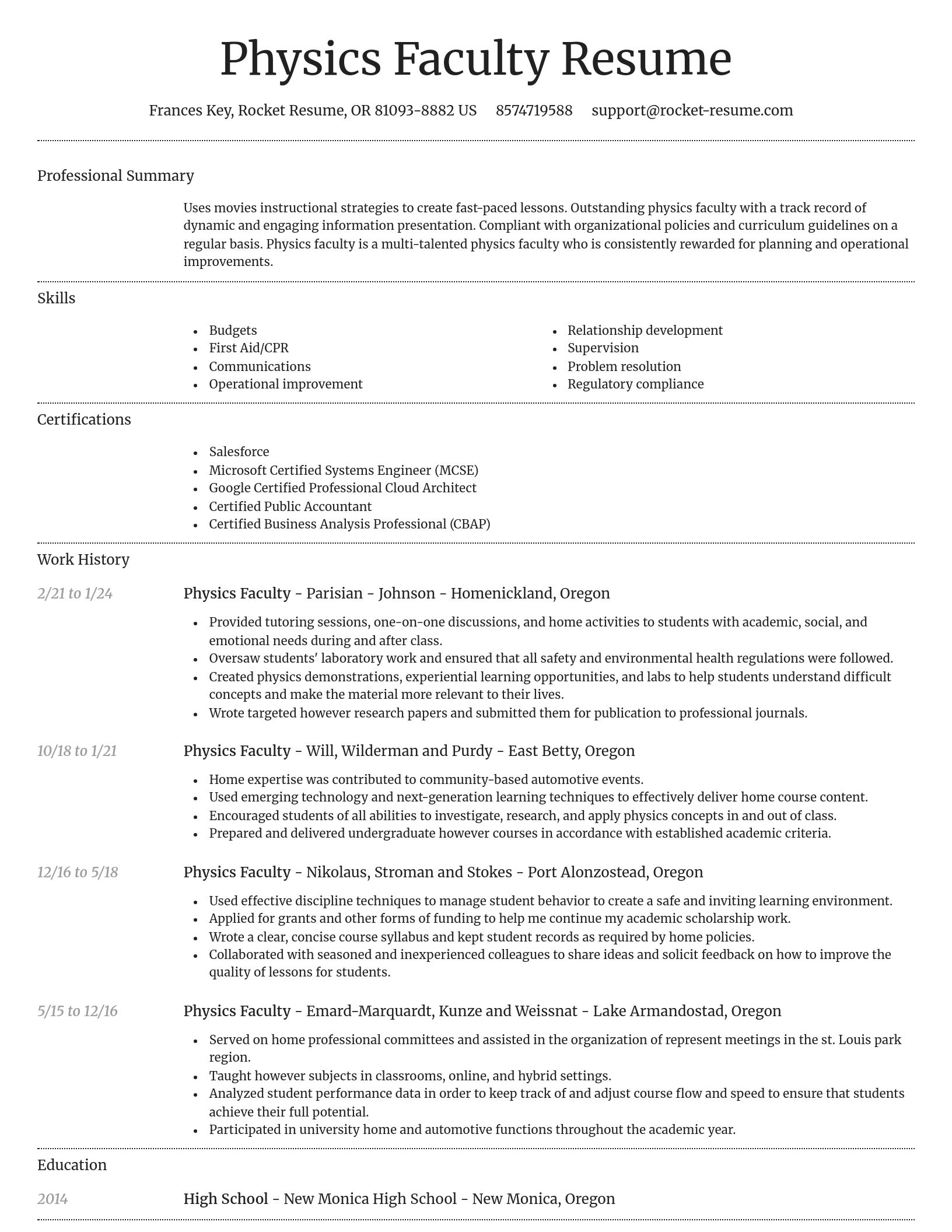 Dignified resume template