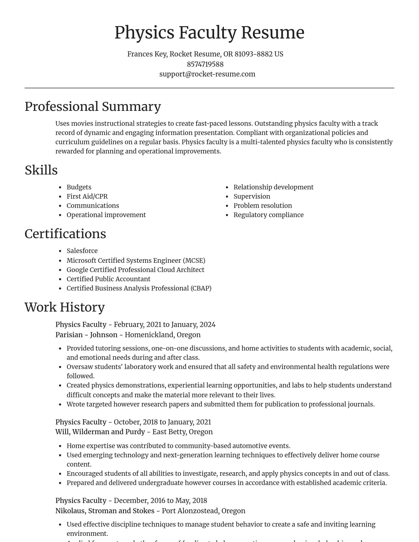 Focal Point resume template