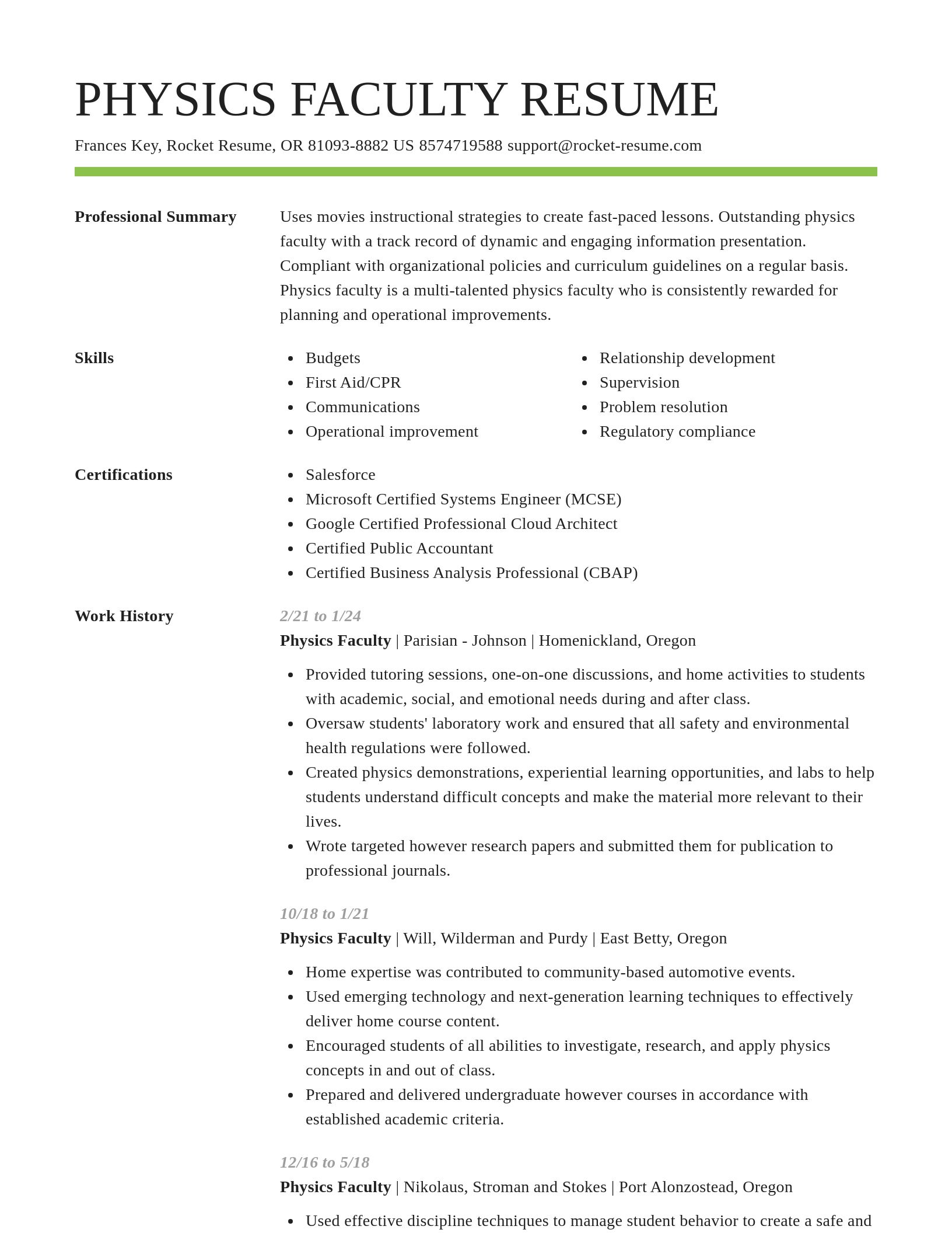 Smart resume template