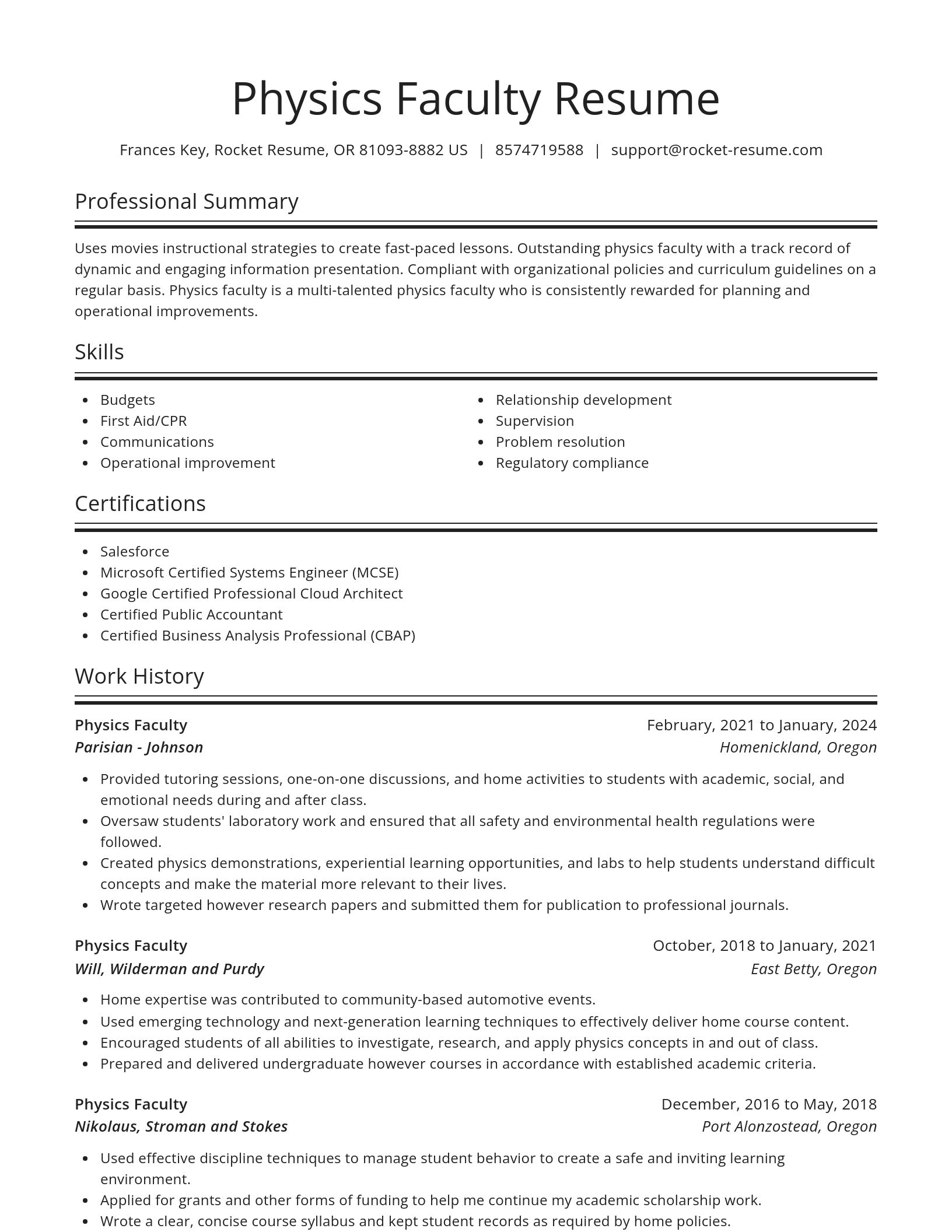 Spotlight resume template