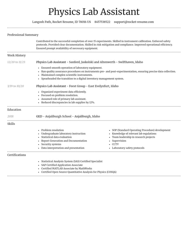 Dignified resume template