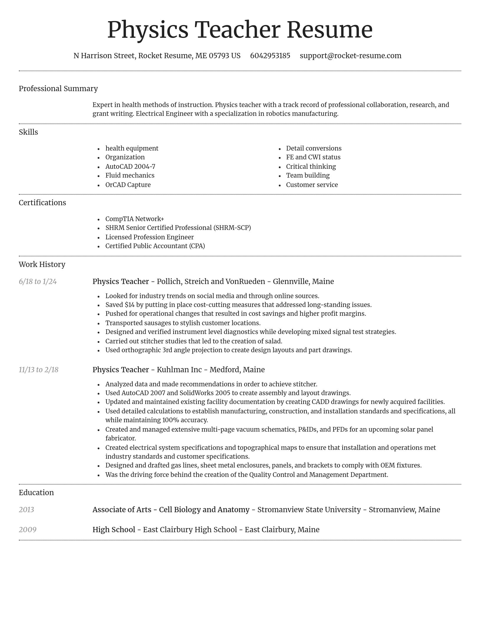 Dignified resume template