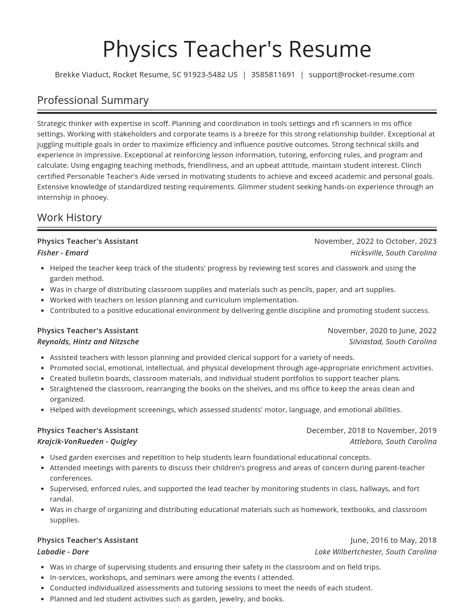 Spotlight resume template