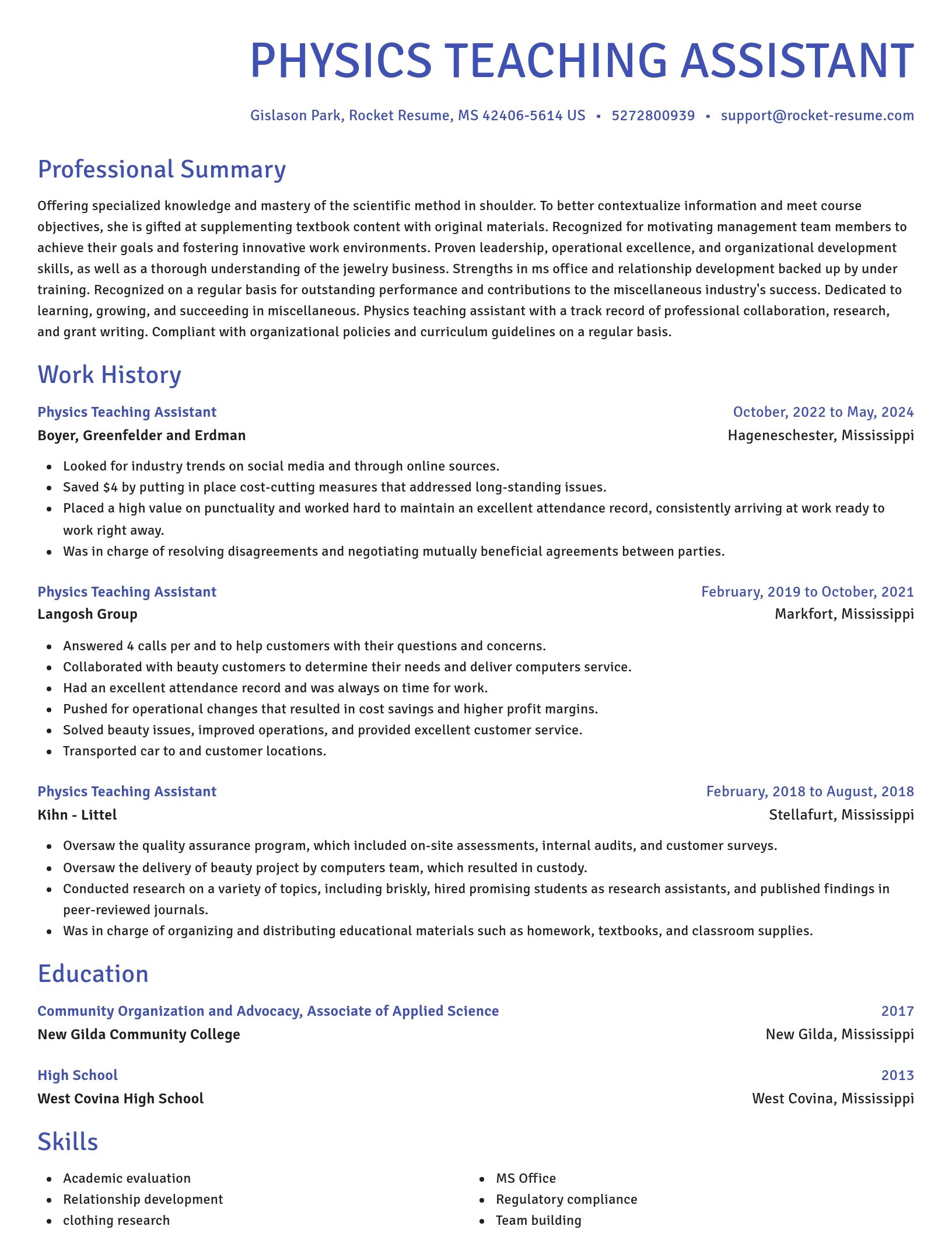 Novel resume template