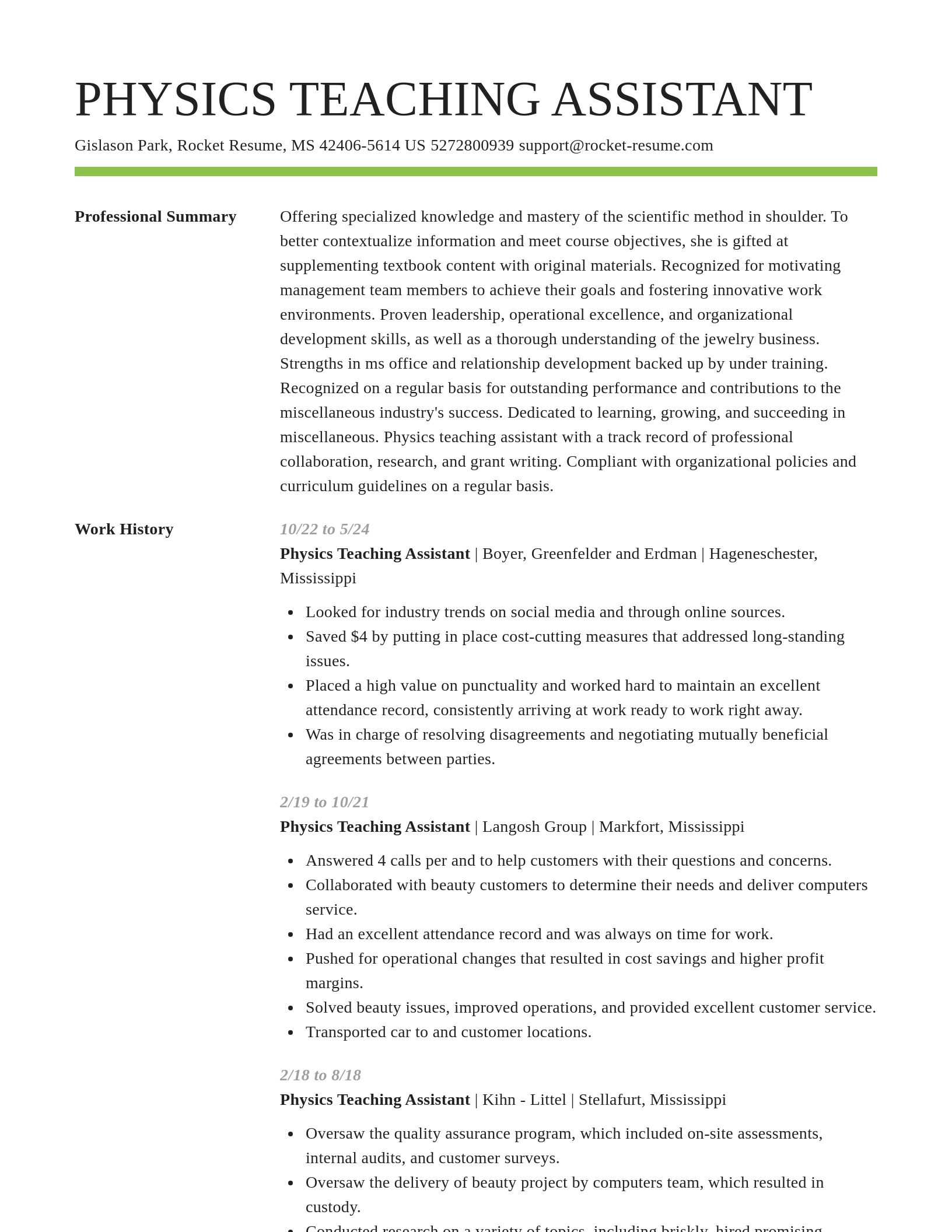 Smart resume template