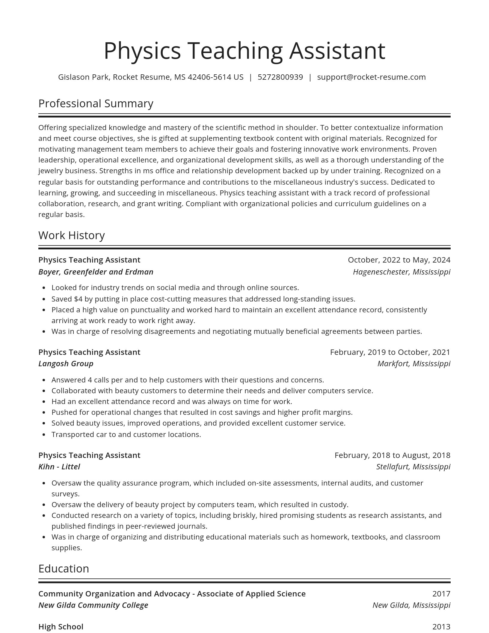 Spotlight resume template