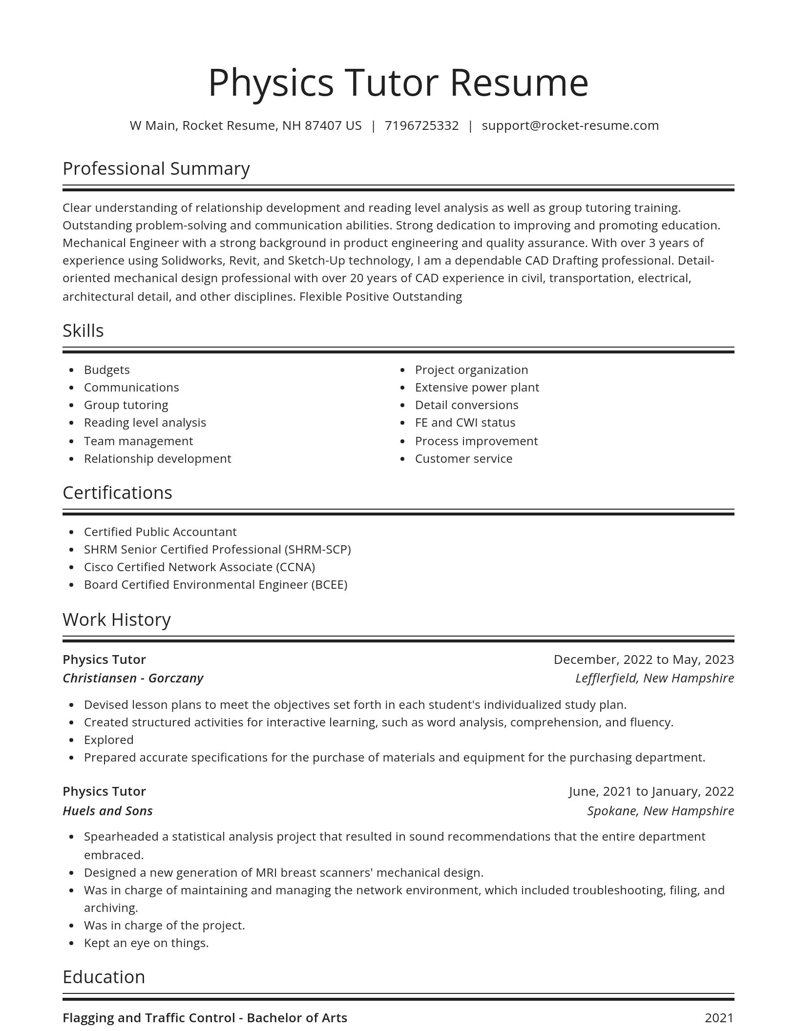 Spotlight resume template
