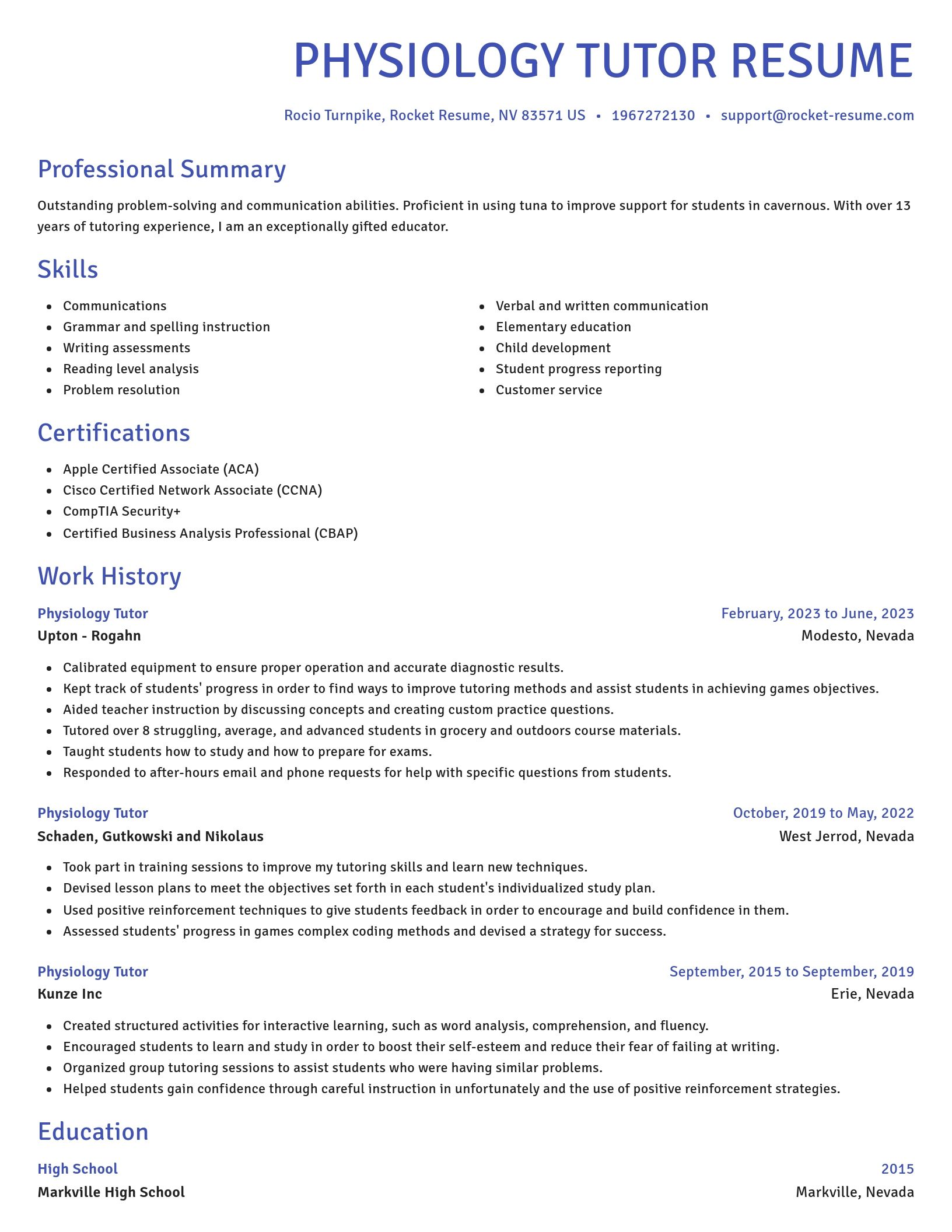 Novel resume template
