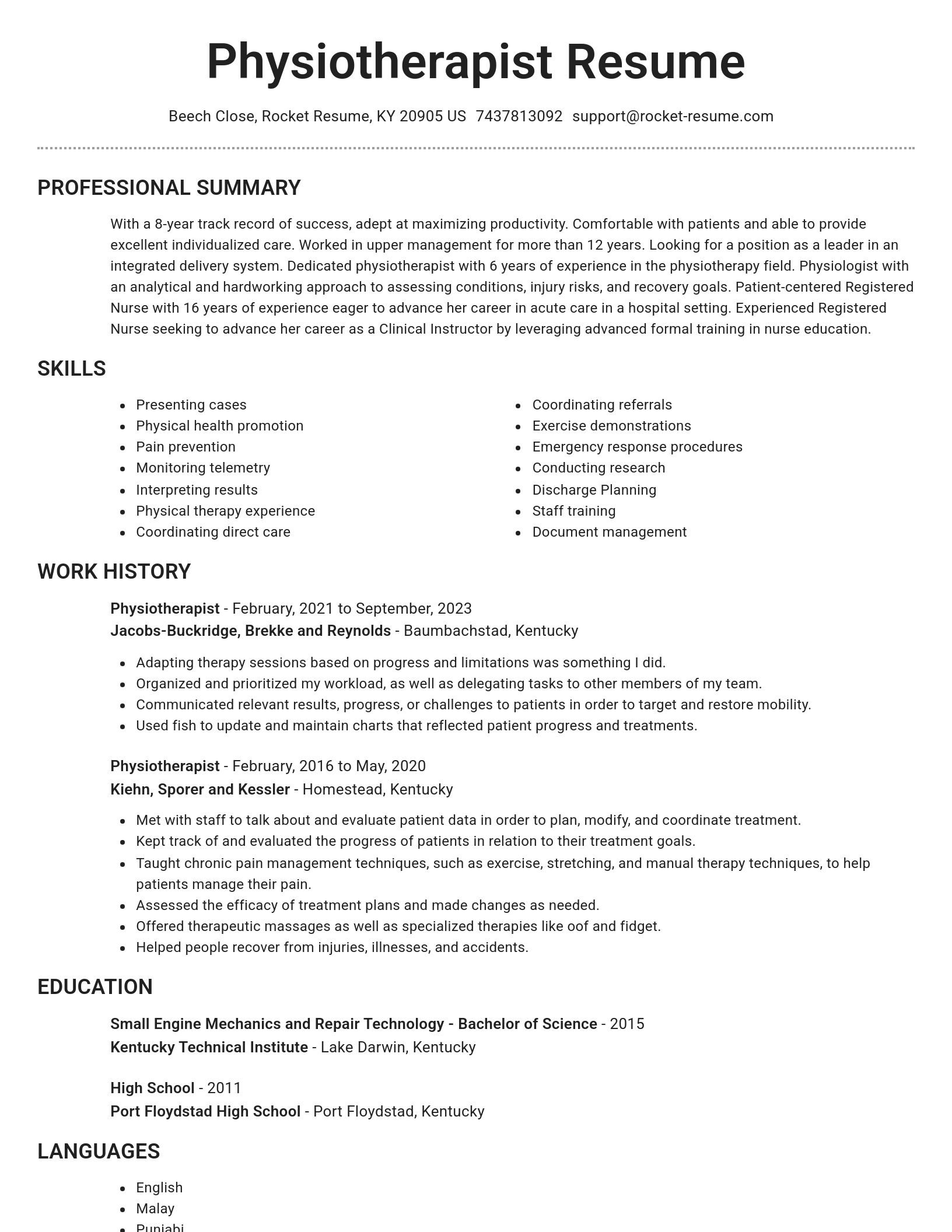 Brilliant resume template
