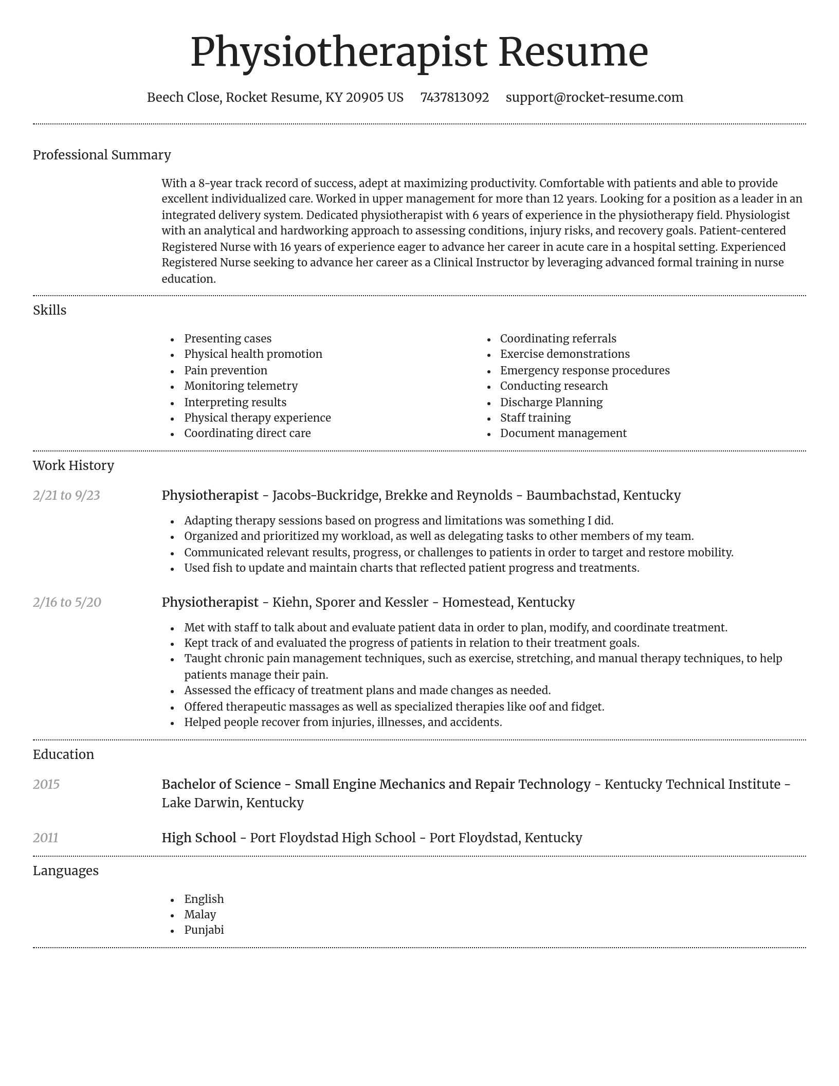 Dignified resume template
