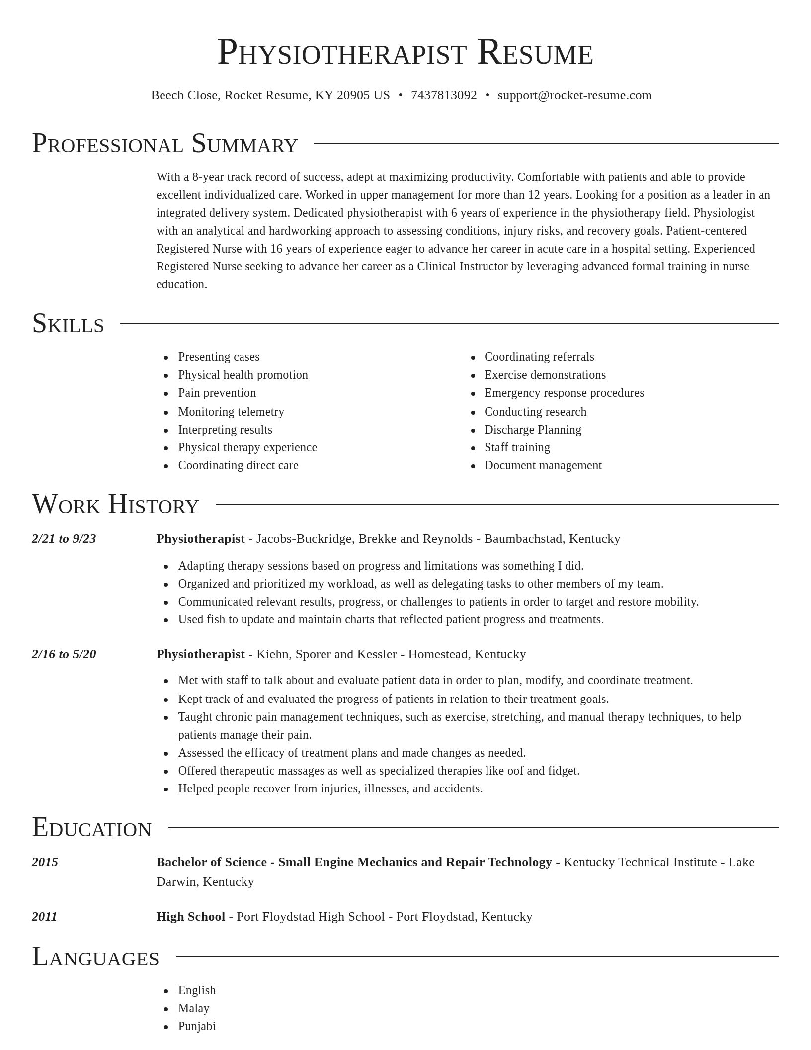 Director resume template