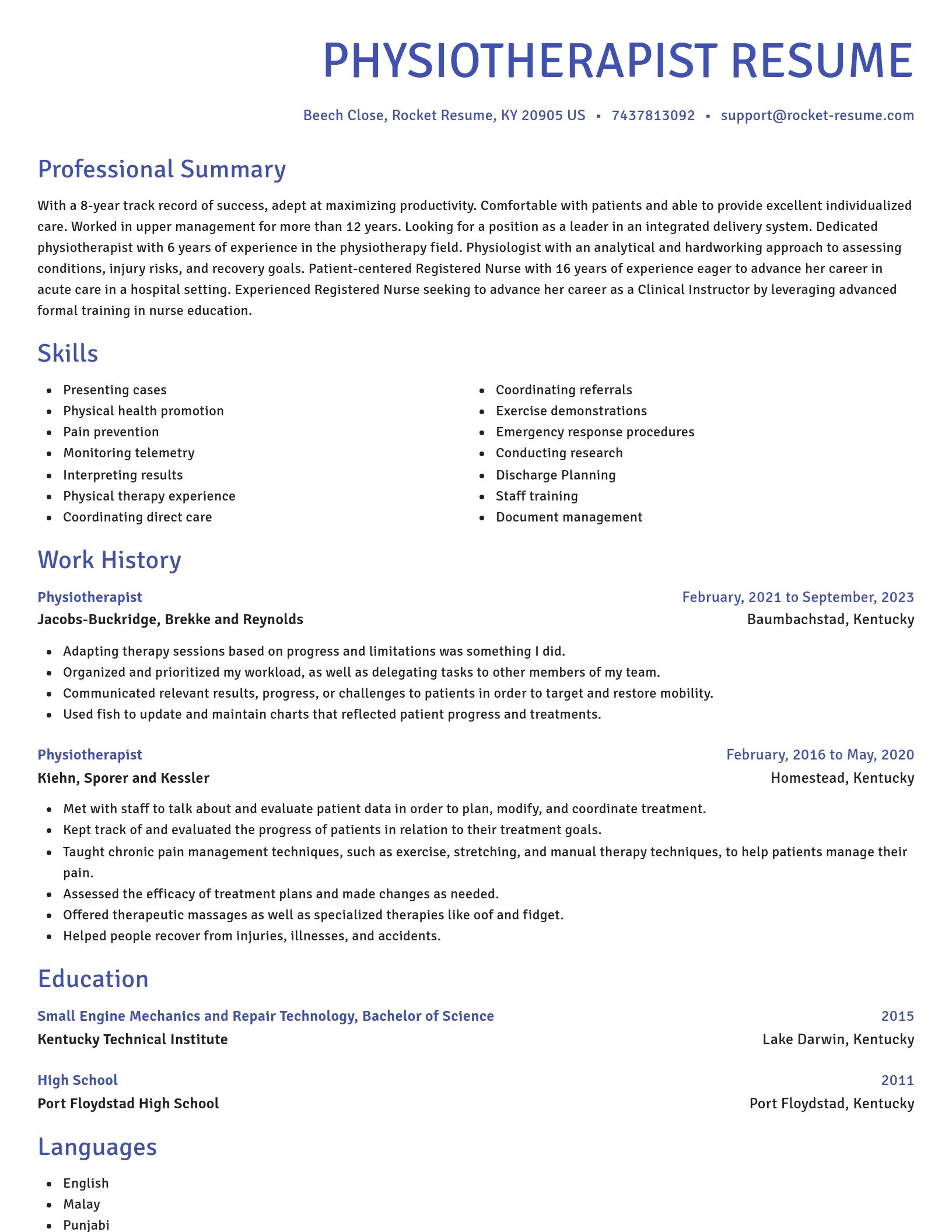 Novel resume template