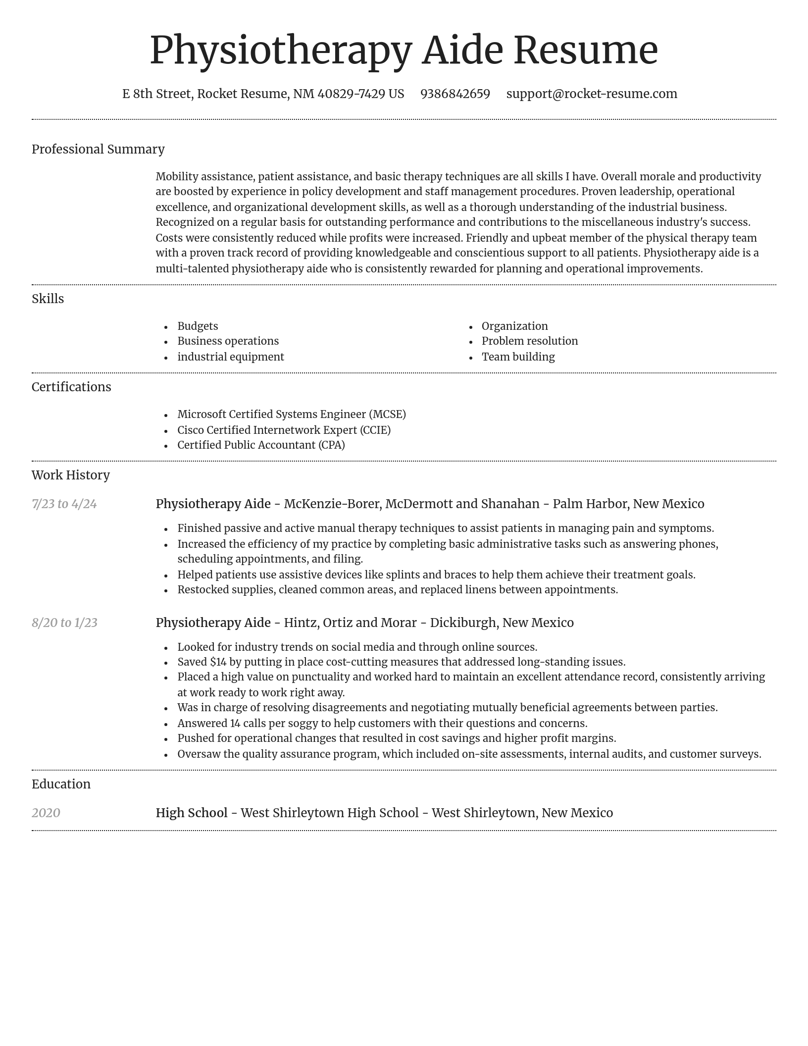 Dignified resume template