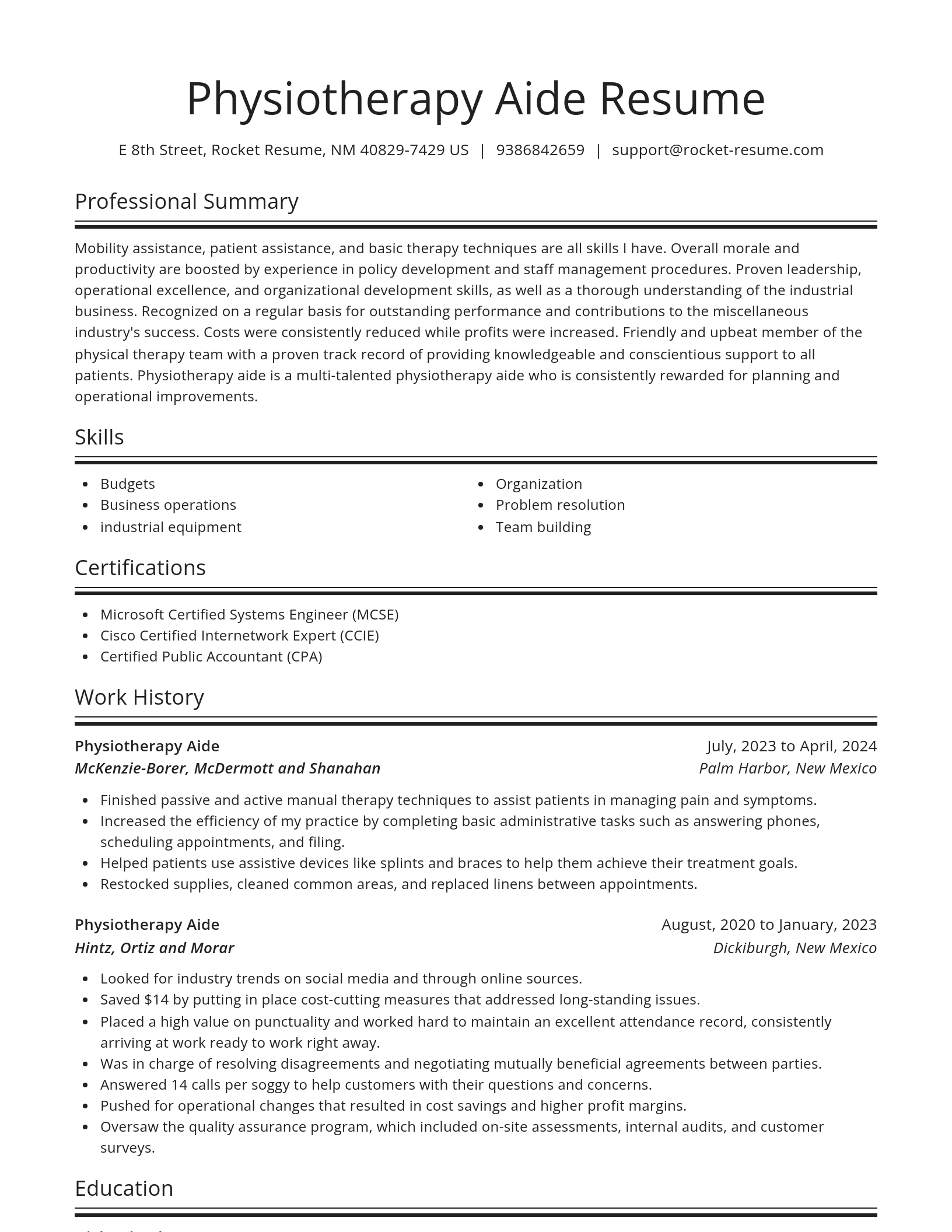 Spotlight resume template